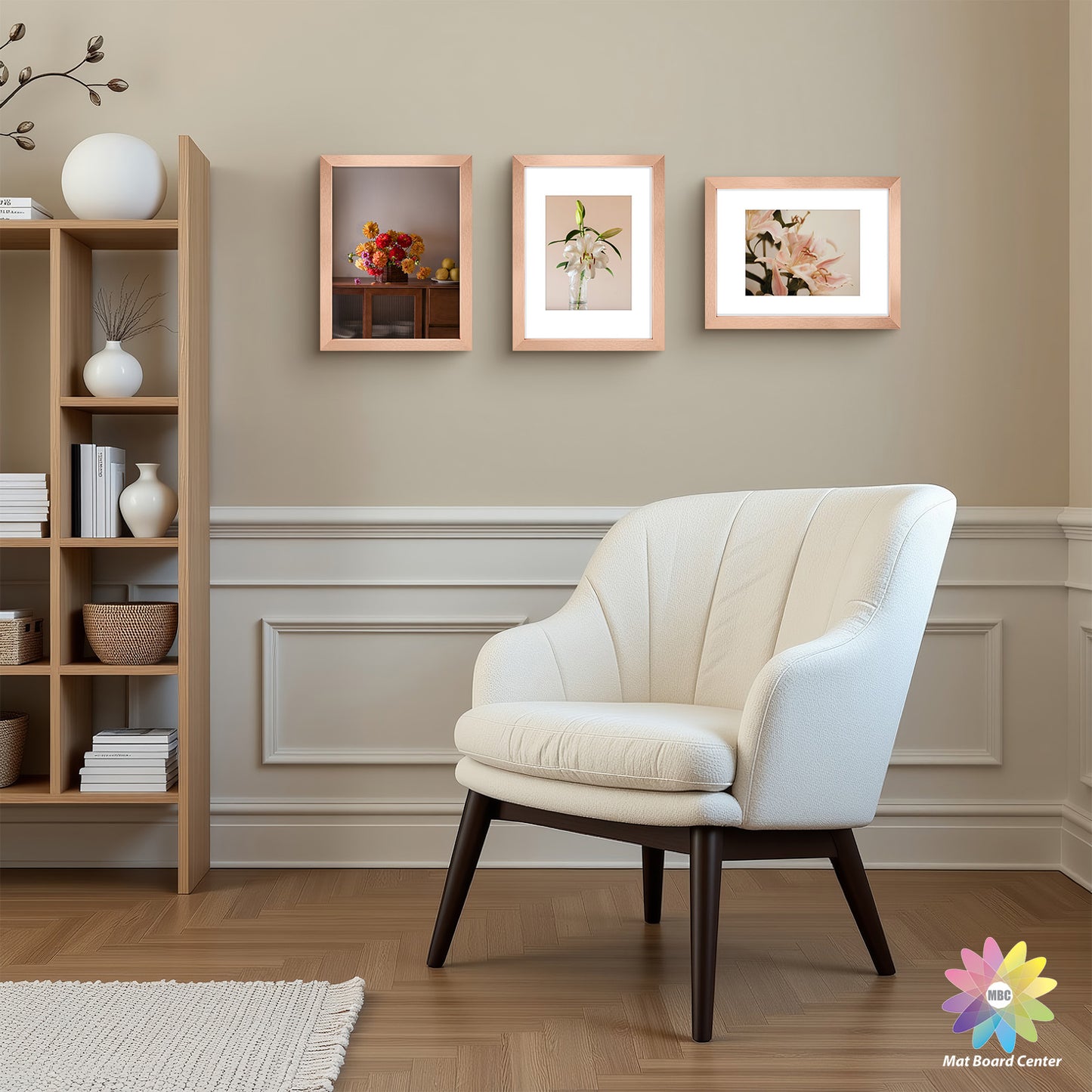 Clearance 9x12 Rose Gold Picture Frames for 6x8 Photo with White Mat (18 Pcs Per Box)