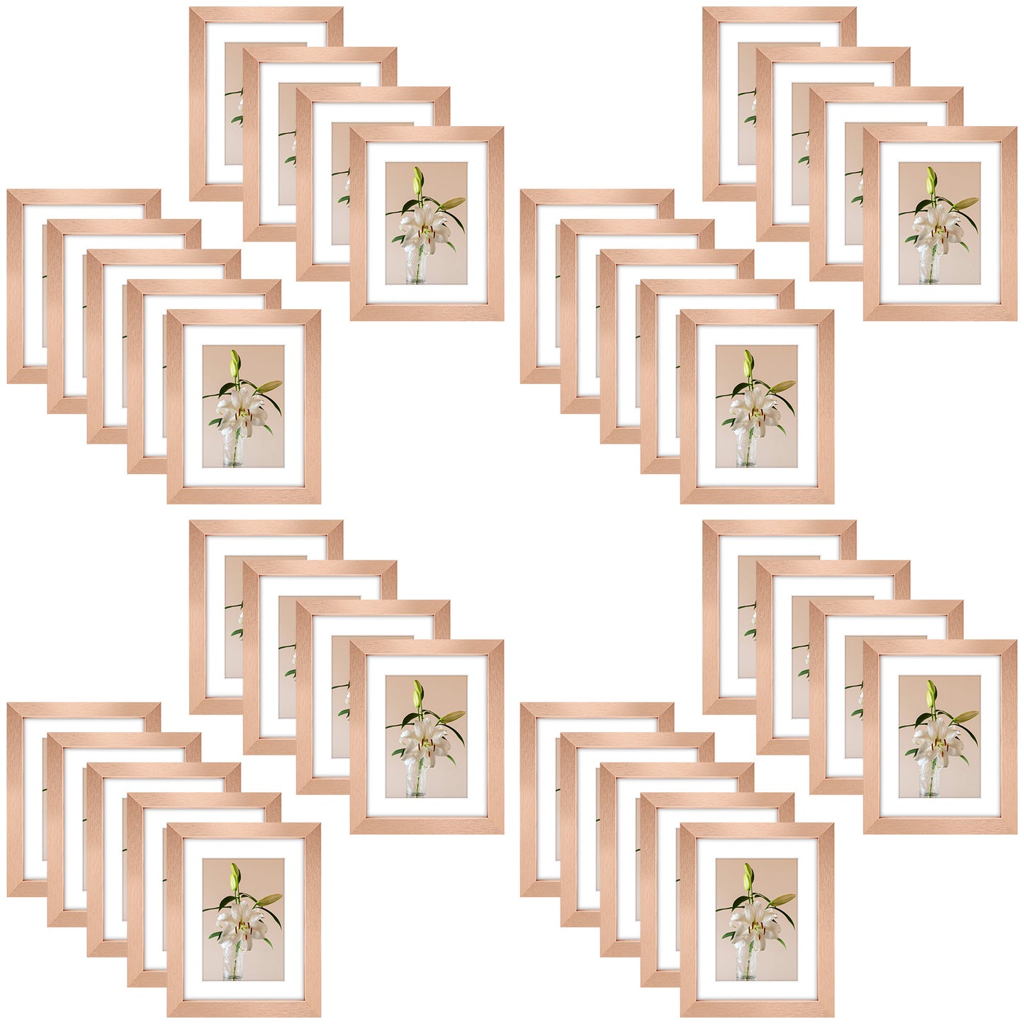 Clearance 6x8 Picture Frames for 4x6 Photo with White Mat and Plexiglass 36 Pack