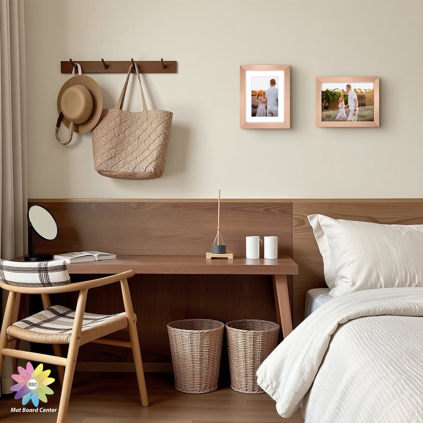 Clearance 6x8 Picture Frames for 4x6 Photo with White Mat and Plexiglass