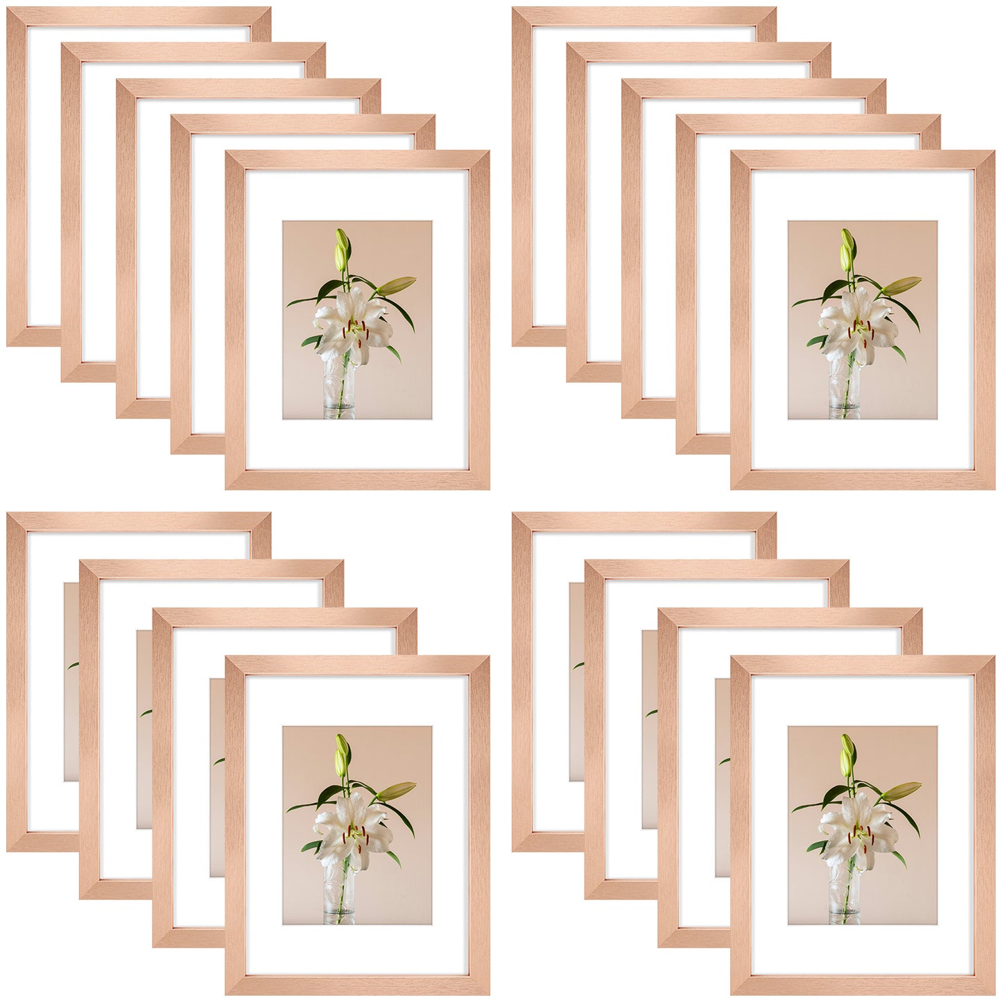 Clearance 9x12 Picture Frames for 6x8 Photo with White Mat (18 Pcs Per Box)