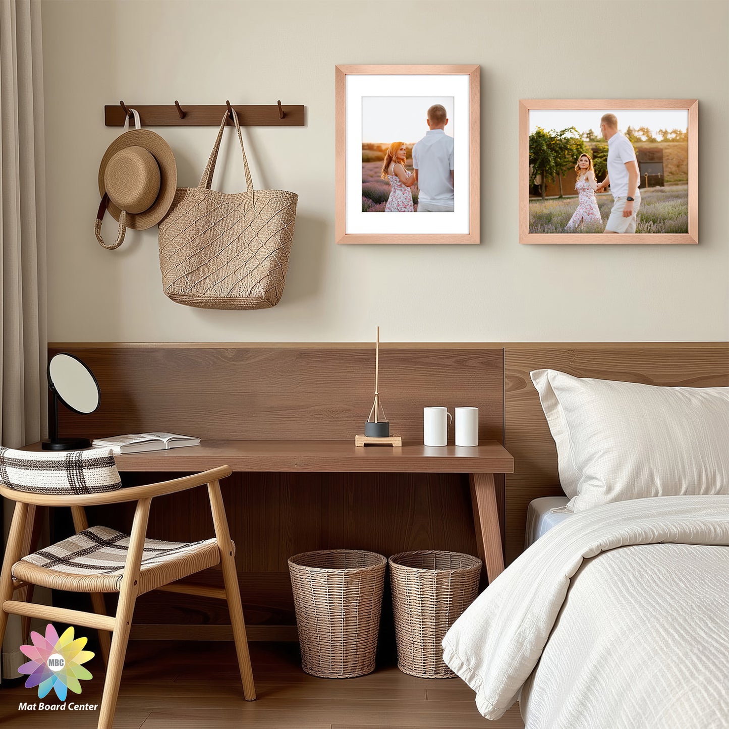 Clearance 11x14 Picture Frame for 8x10 Photo with White Mat and Plexiglass Rose Gold (18 Pcs Per Box)