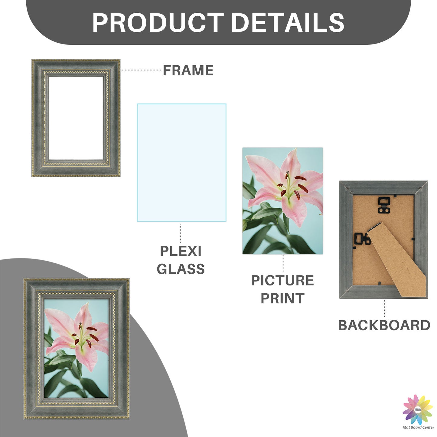 Clearance 4x6 Picture Frame with Plexiglass (18 Pcs Per Box)