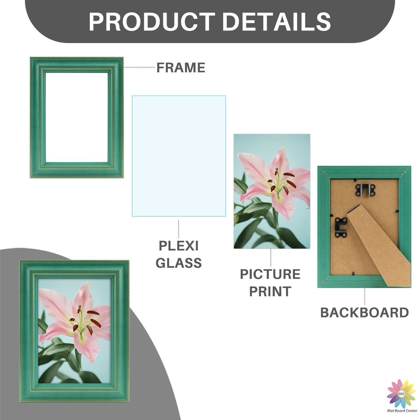 Clearance 5x7 Picture Frame with Plexiglass (18 Pcs Per Box)