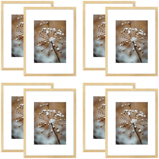 12x16 Picture Frame For 8.5x11 Picture With White Mat and Plexiglass Beige (8 Pcs per Box)