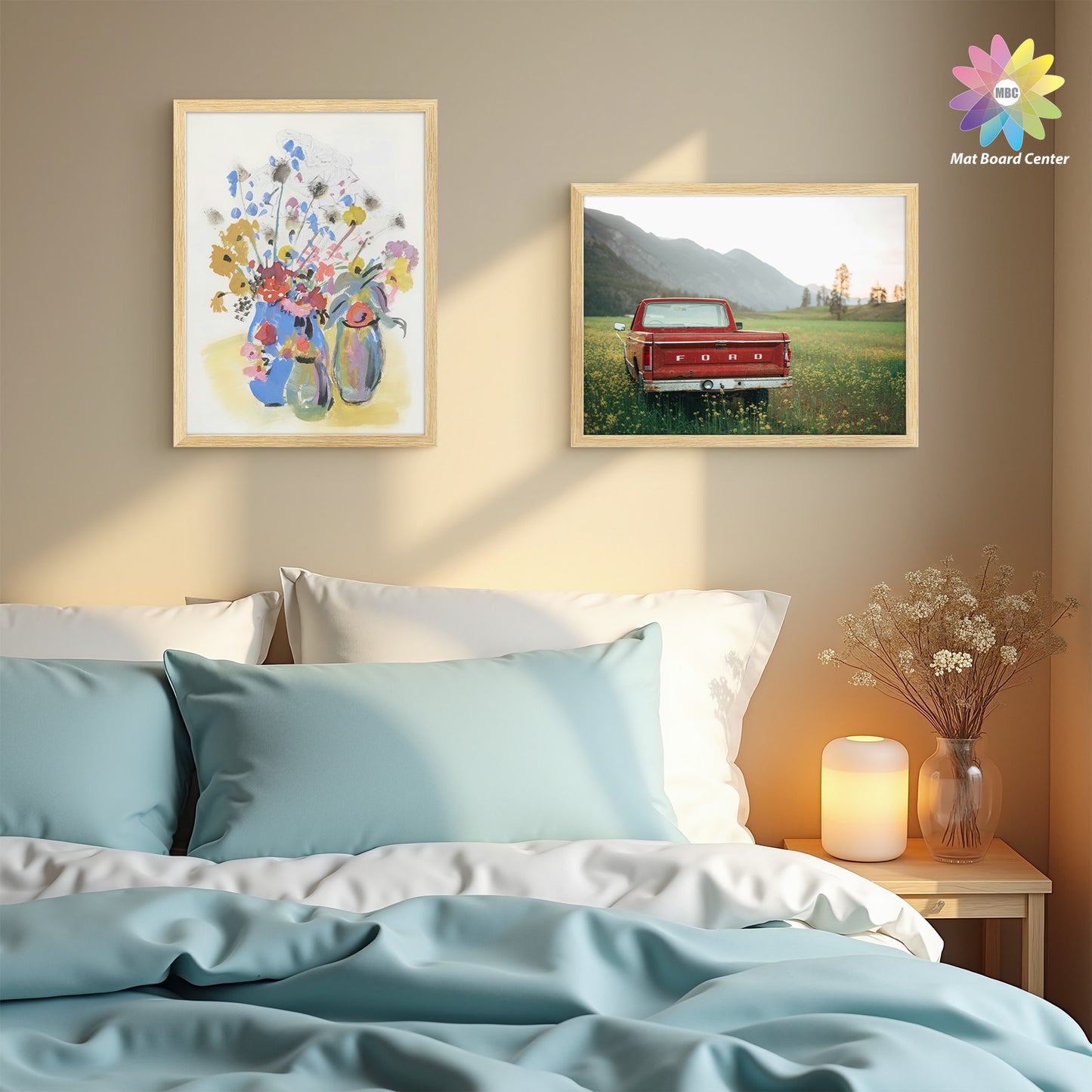 12x16 Picture Frame For 8.5x11 Picture With White Mat and Plexiglass Beige (8 Pcs per Box)