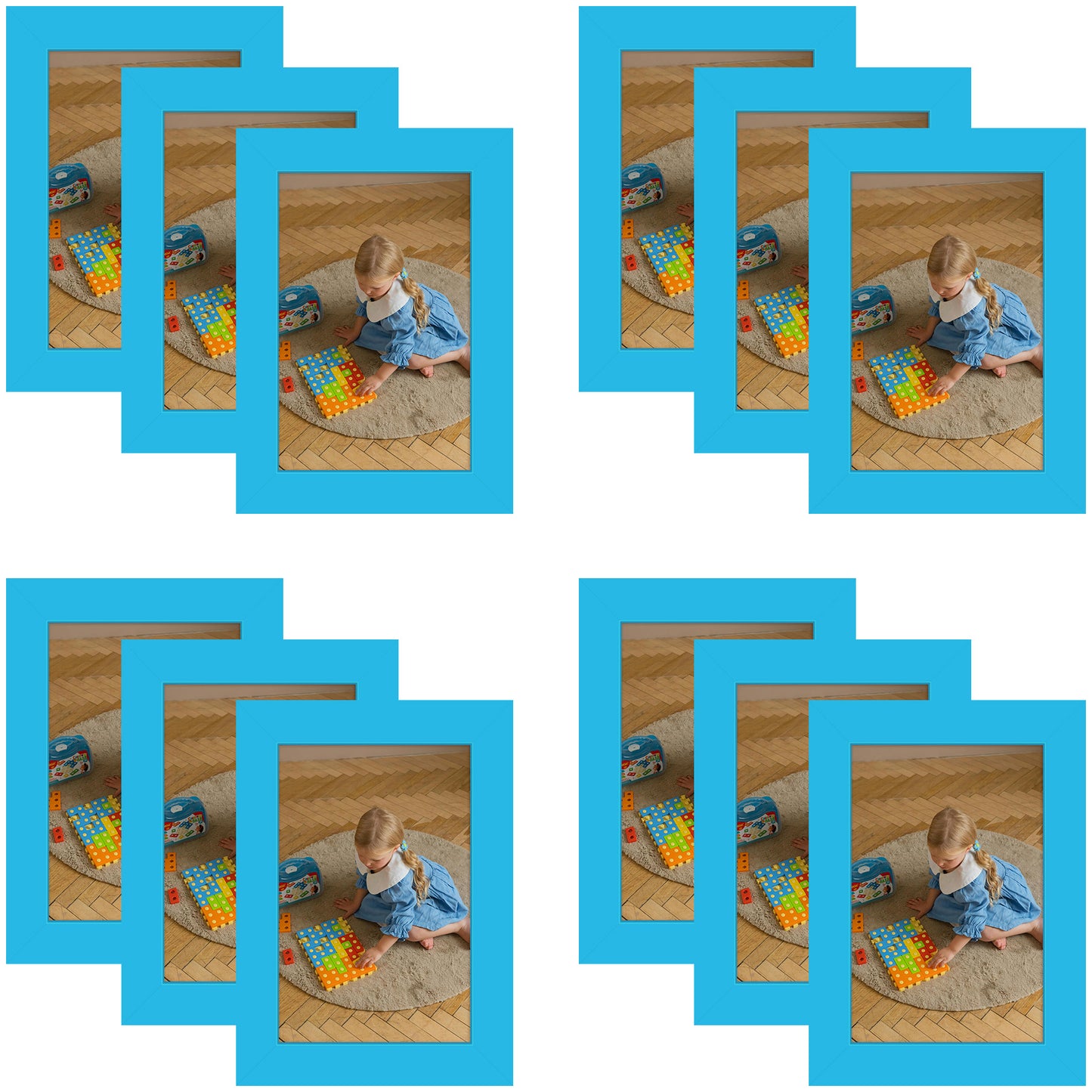 4x6 Picture Frame With Real Glass (12 Pcs per Box) Blue