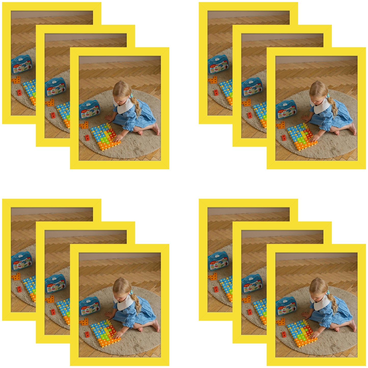 8x10 Picture Frame With Real Glass (12 Pcs per Box) Yellow