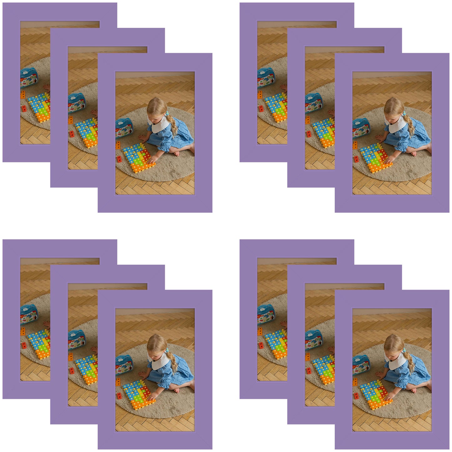 4x6 Picture Frame With Real Glass (12 Pcs per Box) Purple