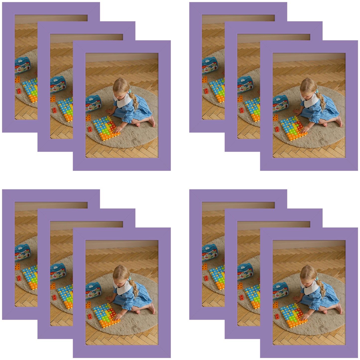 5x7 Picture Frame With Real Glass (12 Pcs per Box) Purple