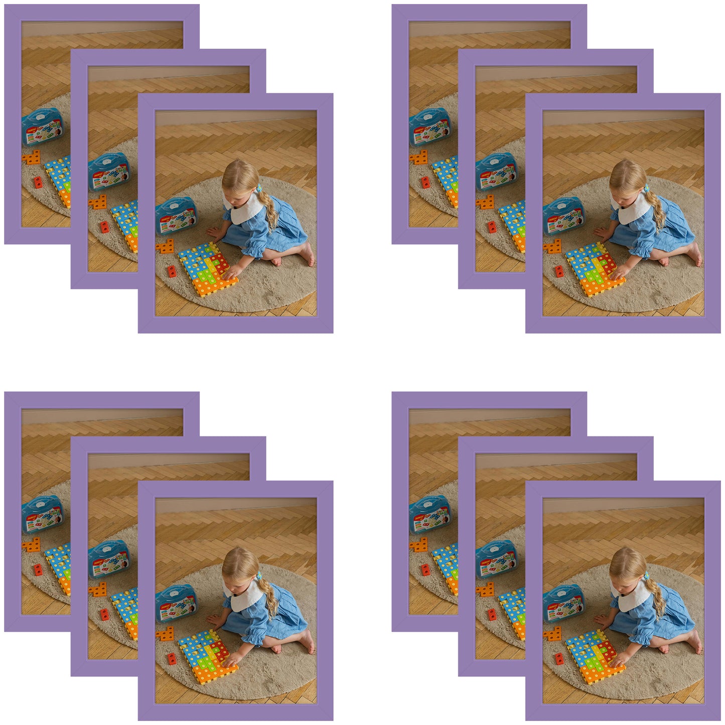 8x10 Picture Frame With Real Glass (12 Pcs per Box) Purple