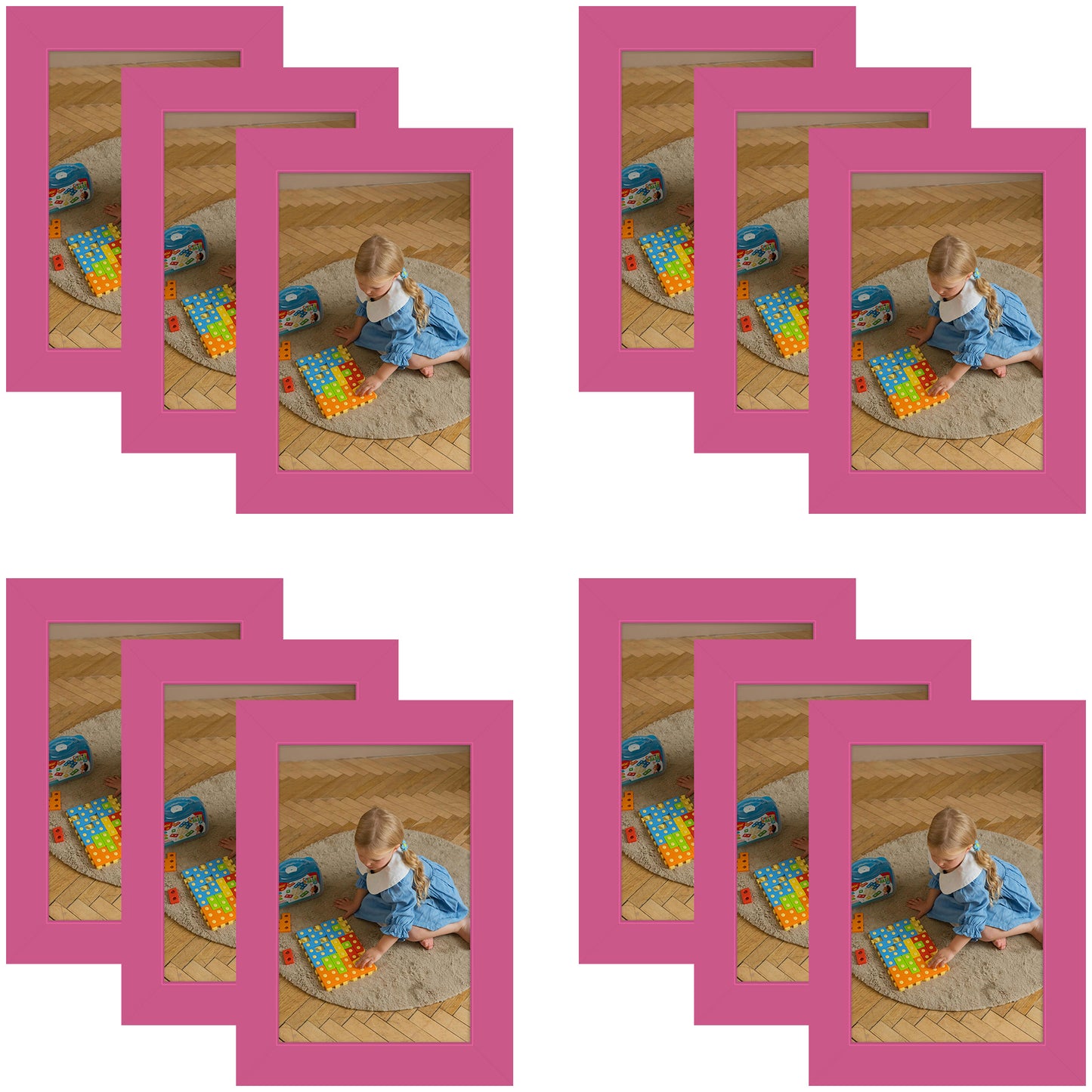 4x6 Picture Frame With Real Glass (12 Pcs per Box) Hot Pink