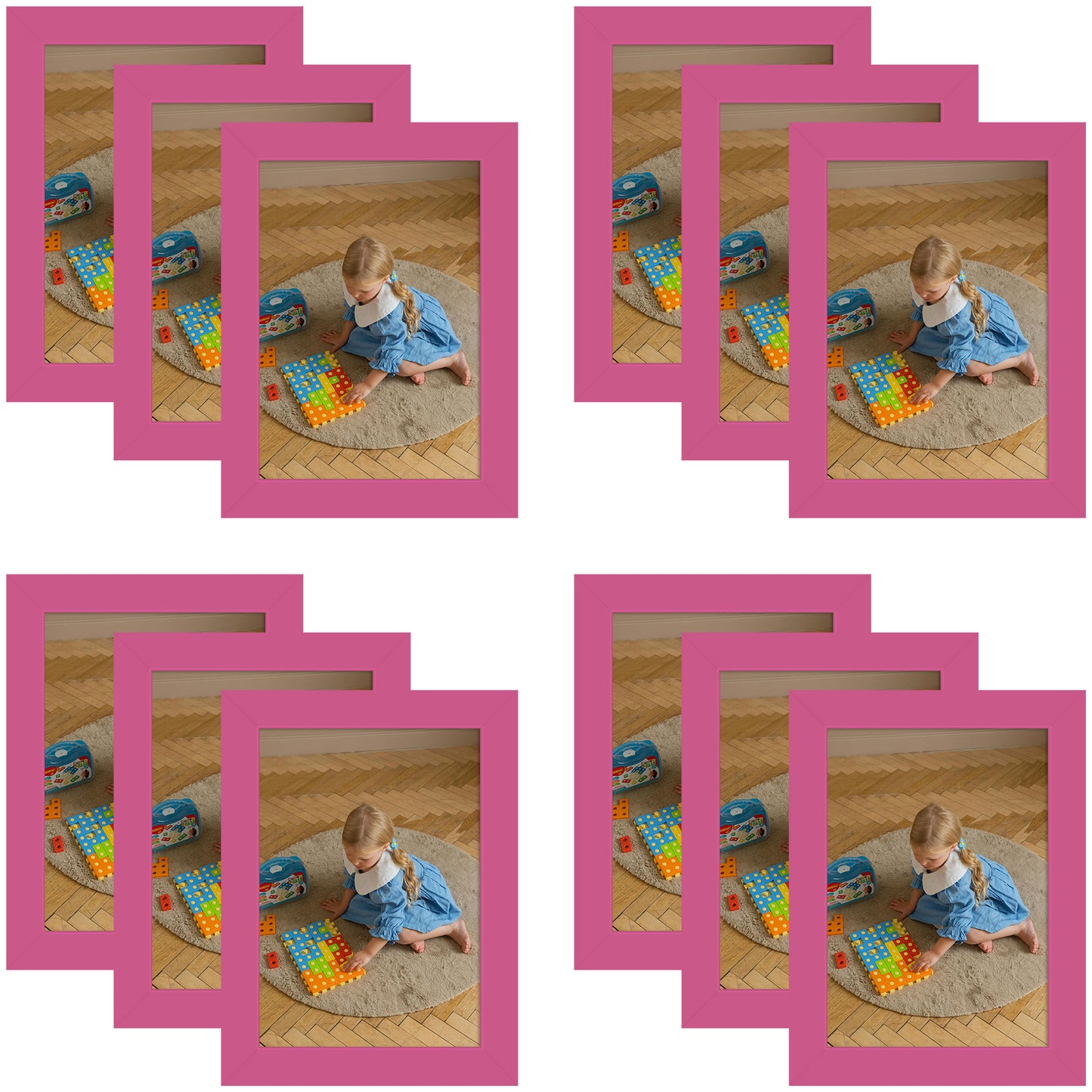 5x7 Picture Frame With Real Glass (12 Pcs per Box) Hot Pink