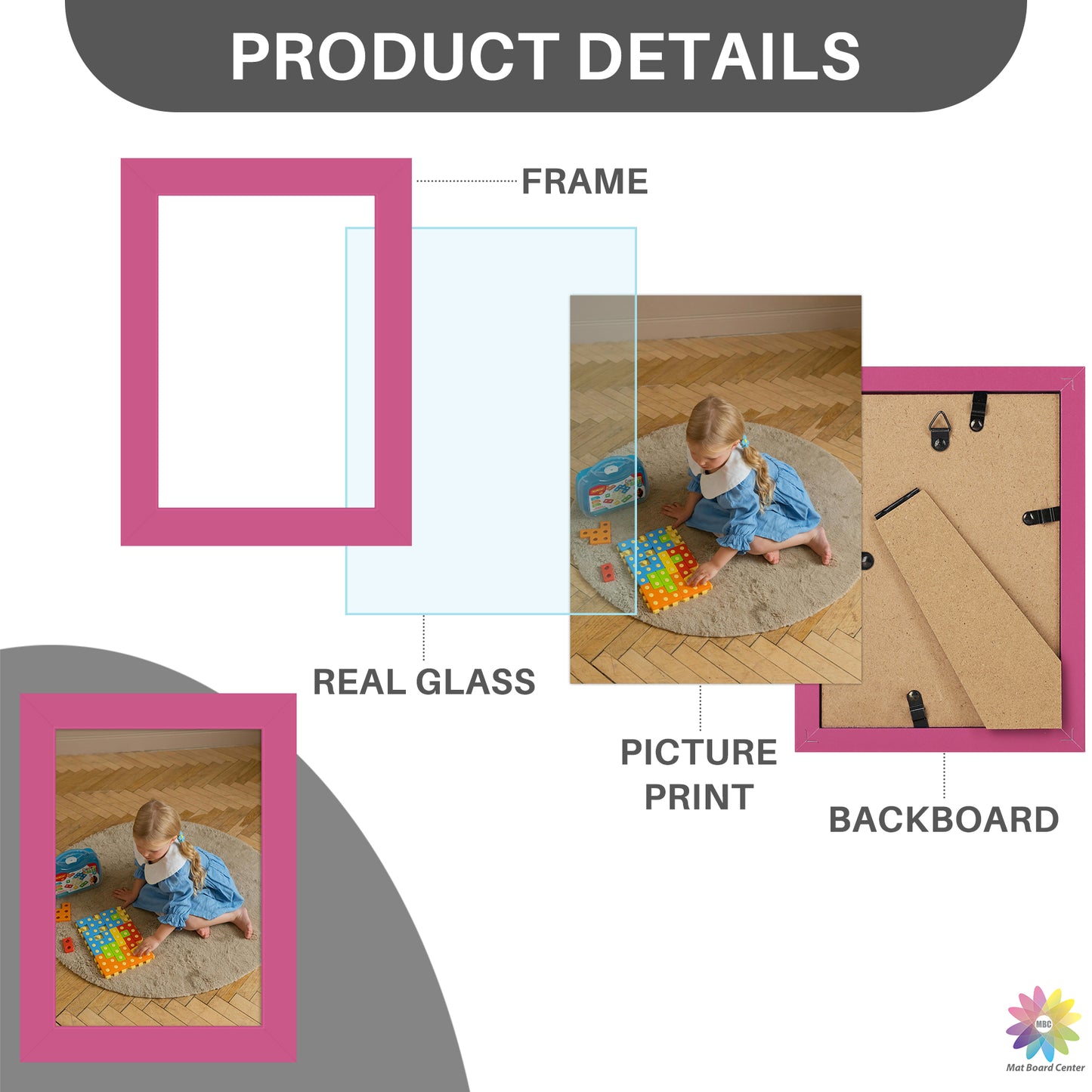 5x7 Picture Frame With Real Glass (12 Pcs per Box)