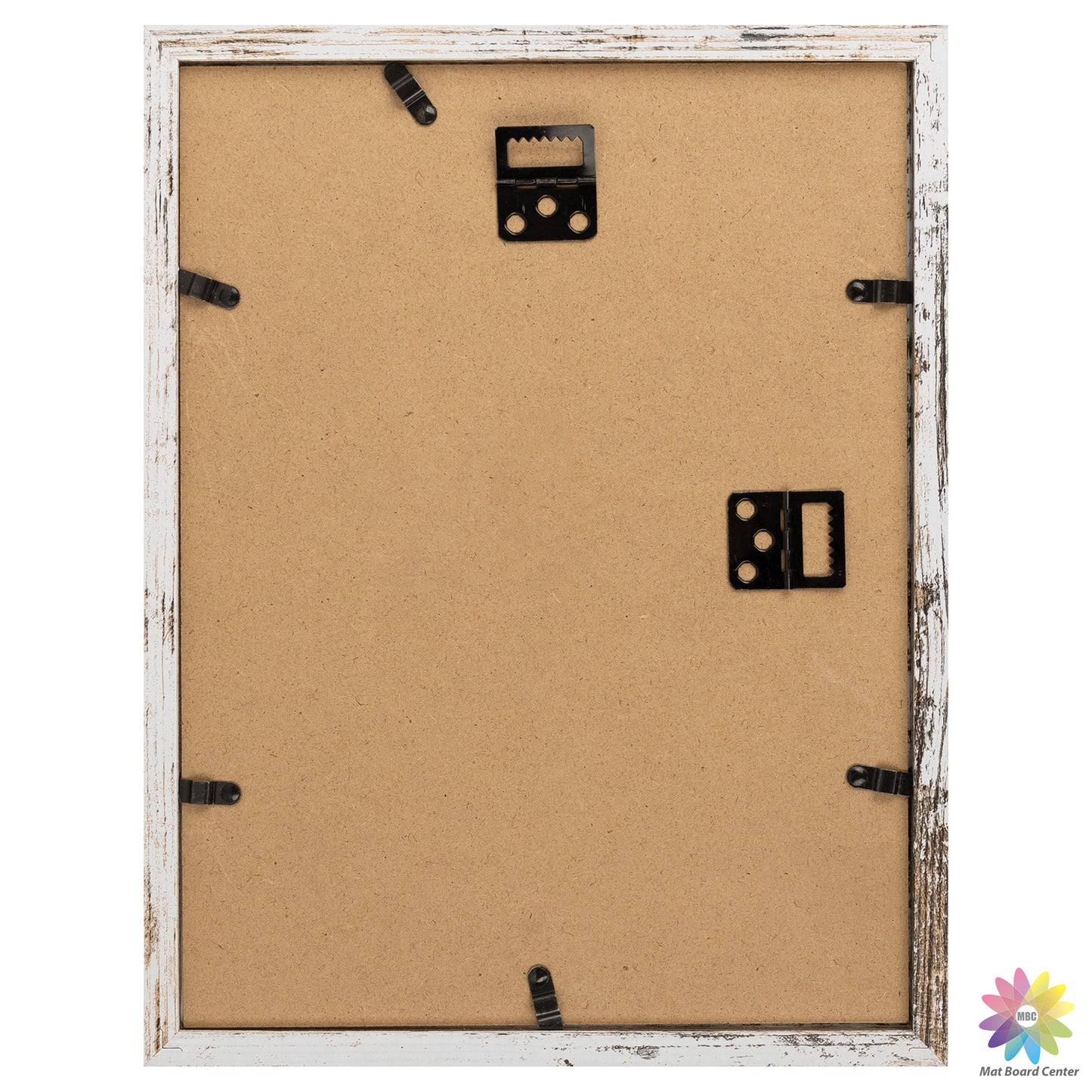 9x12 Rustic White Picture Frame for 6x8 Photo with White Mat and Plexiglass (16 Pcs per Box)