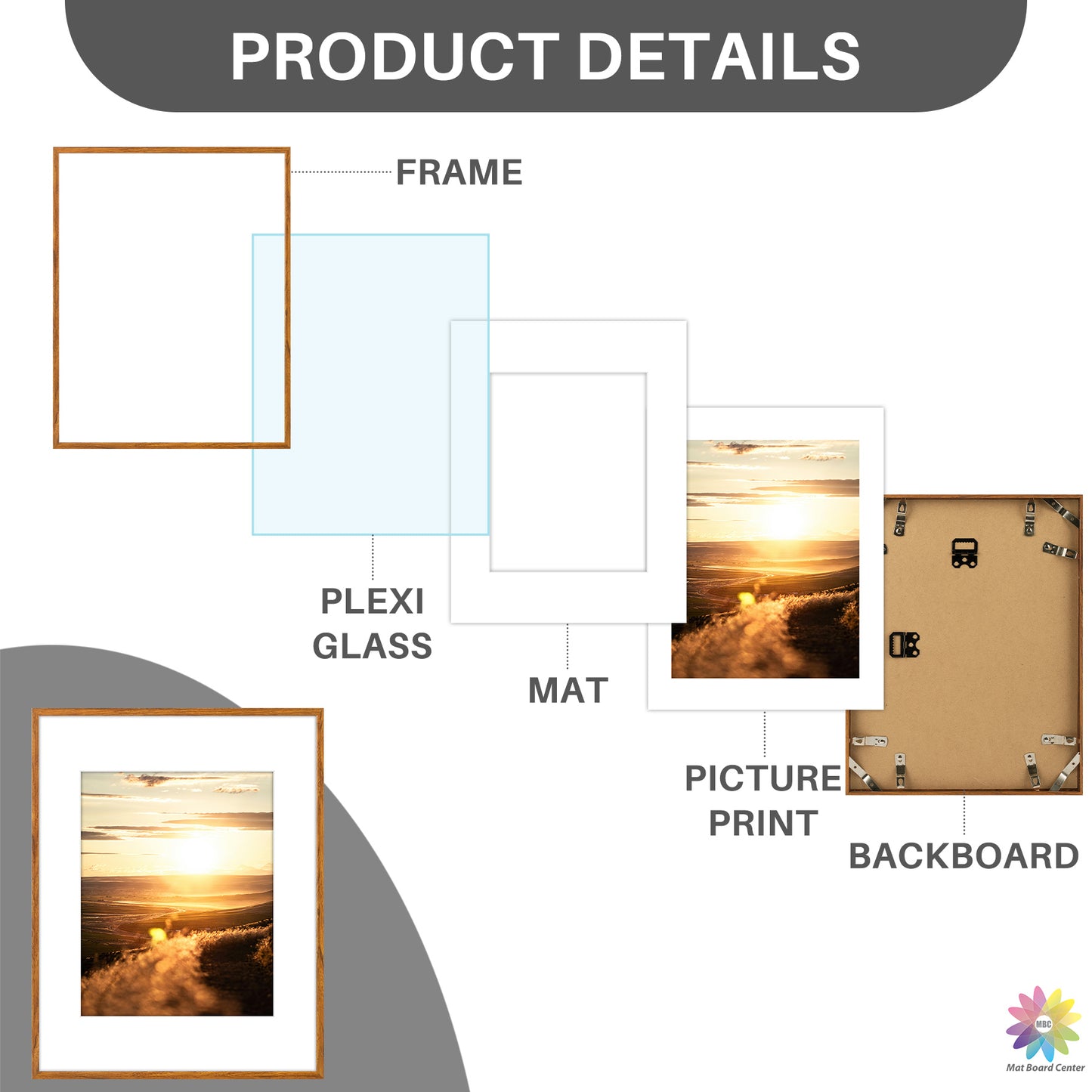 Clearance 11x14 Aluminum Picture Frames with White Mat for 8x10 Photo (12 Pcs Per Box)