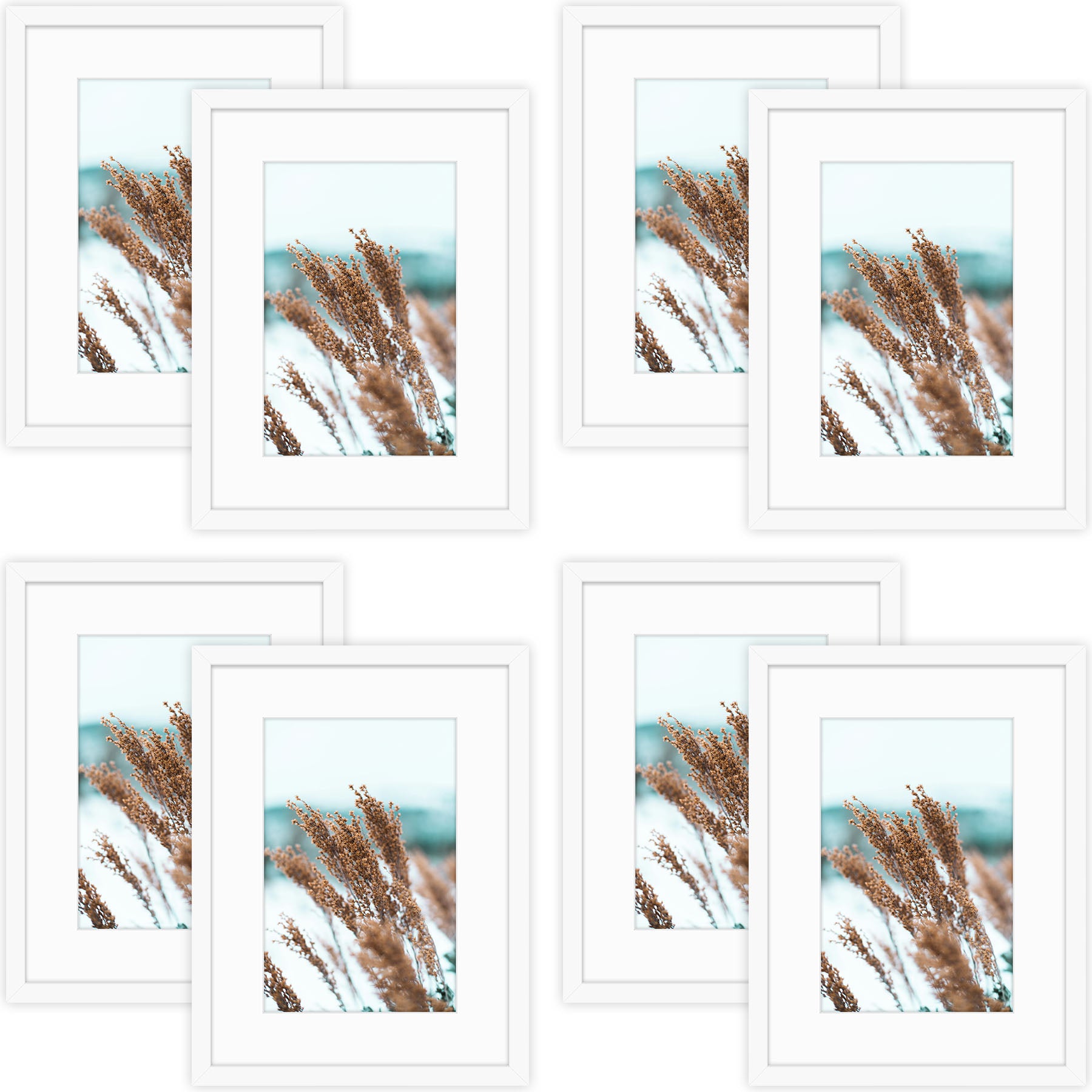 12x16 Wood Frame for 8x12 Picture (8 Pcs per Box) White