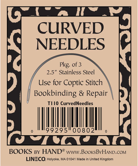 Books by Hand Curved Bookbinder's Needles 2.5 inch (full length)