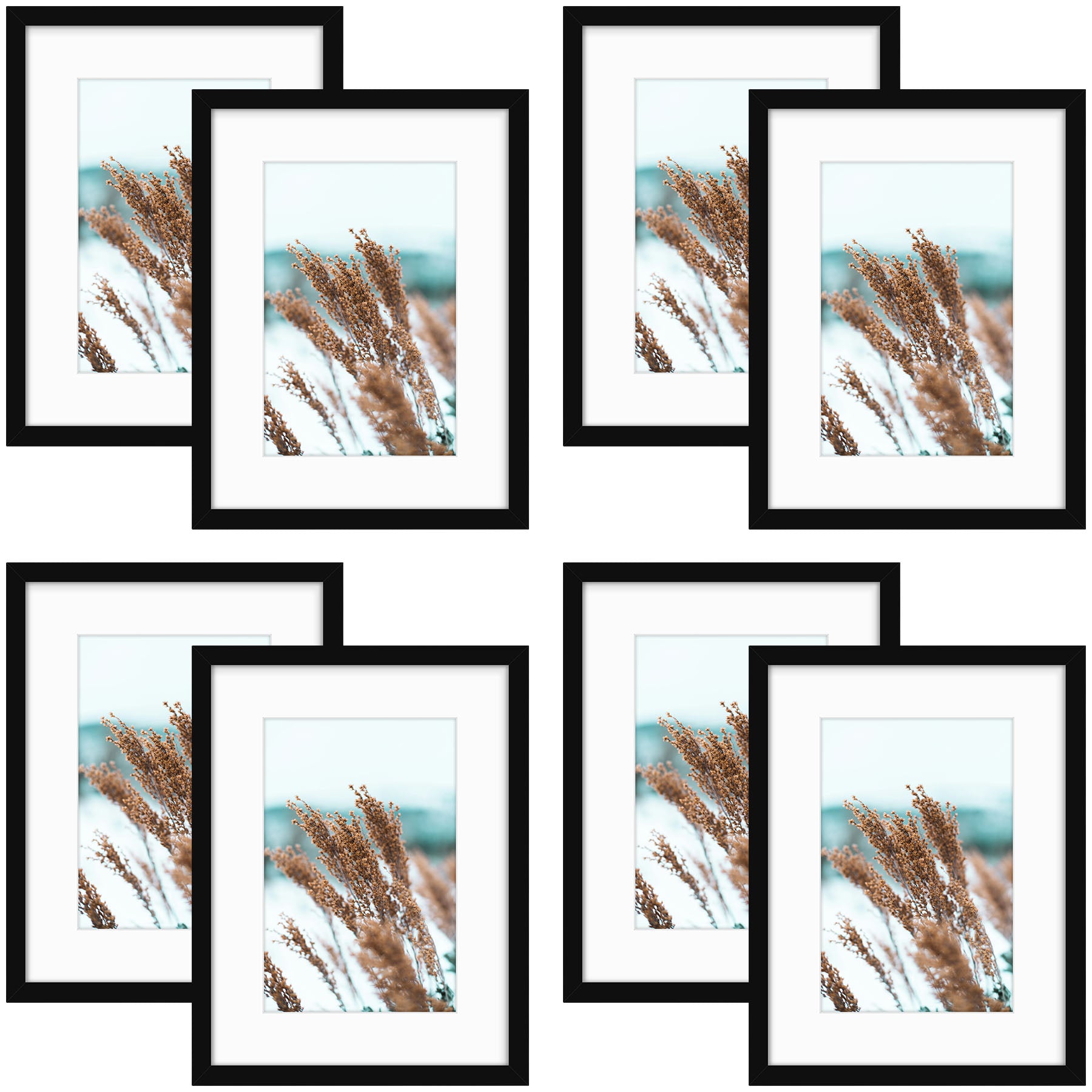 12x16 Wood Frame for 8x12 Picture (8 Pcs per Box) Black