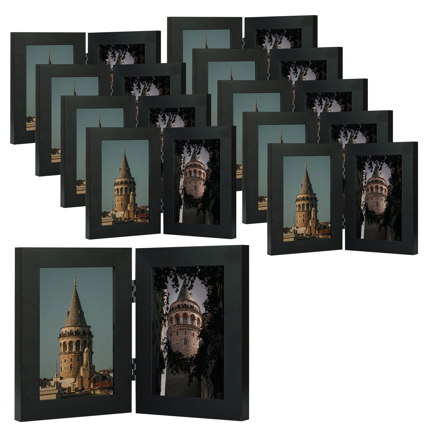 Clearance Double Picture Frame For 4x6 Photo Hinged Frames (10 Pcs Per Box)
