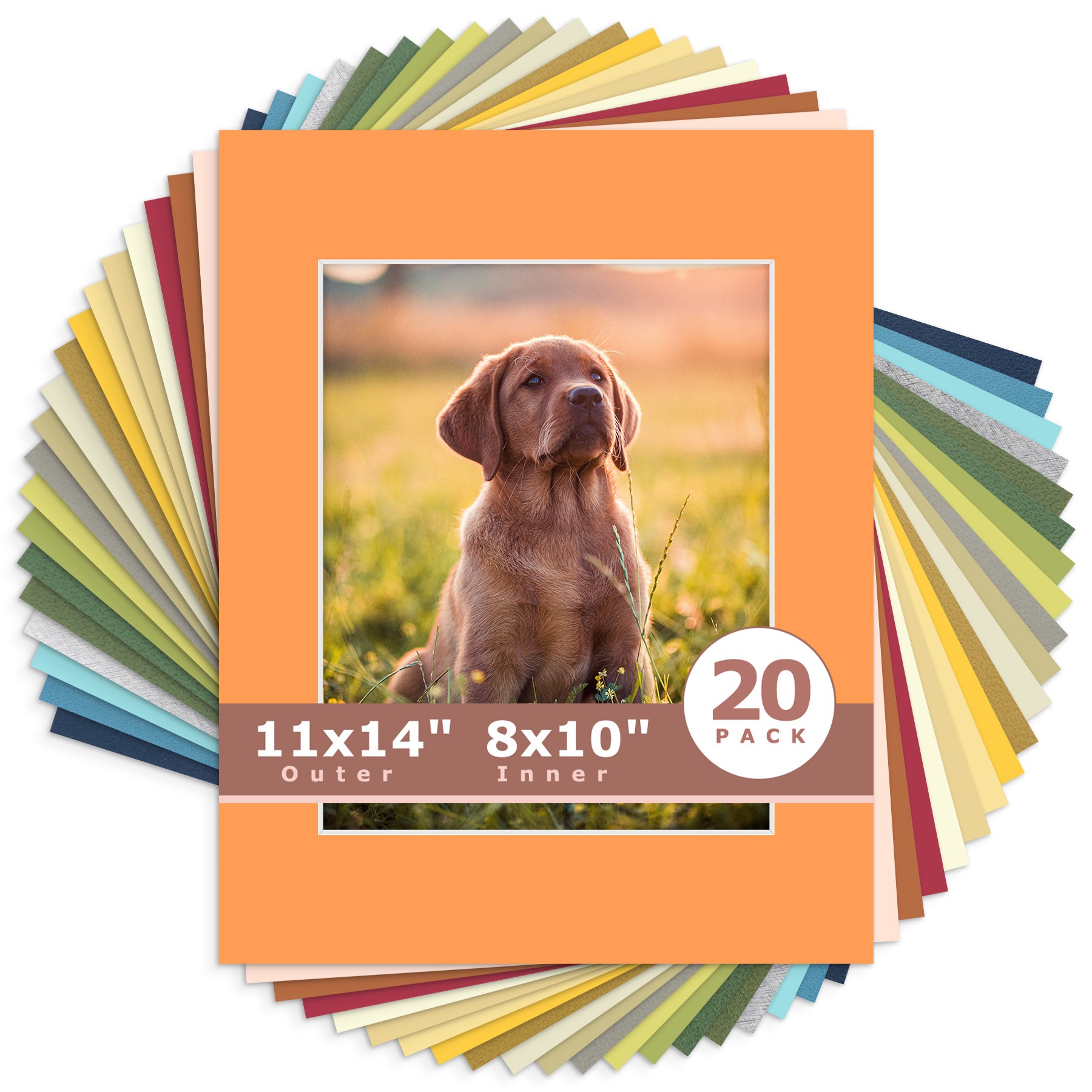 11x14 Mixed Color Mats For 8x10 Picture-Pack of 20