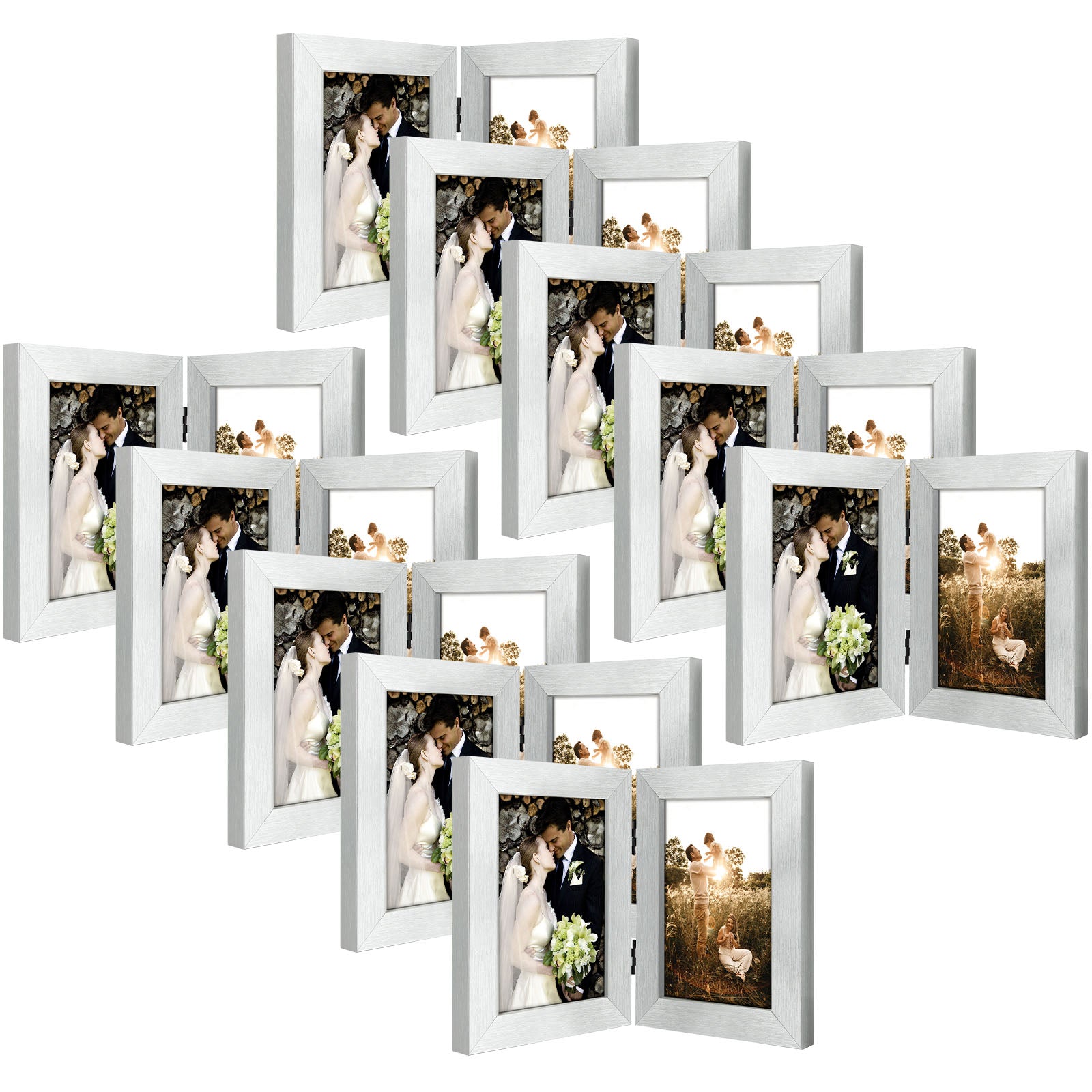 Clearance Double Picture Frame For 4x6 Photo Hinged Frames (10 Pcs Per Box)