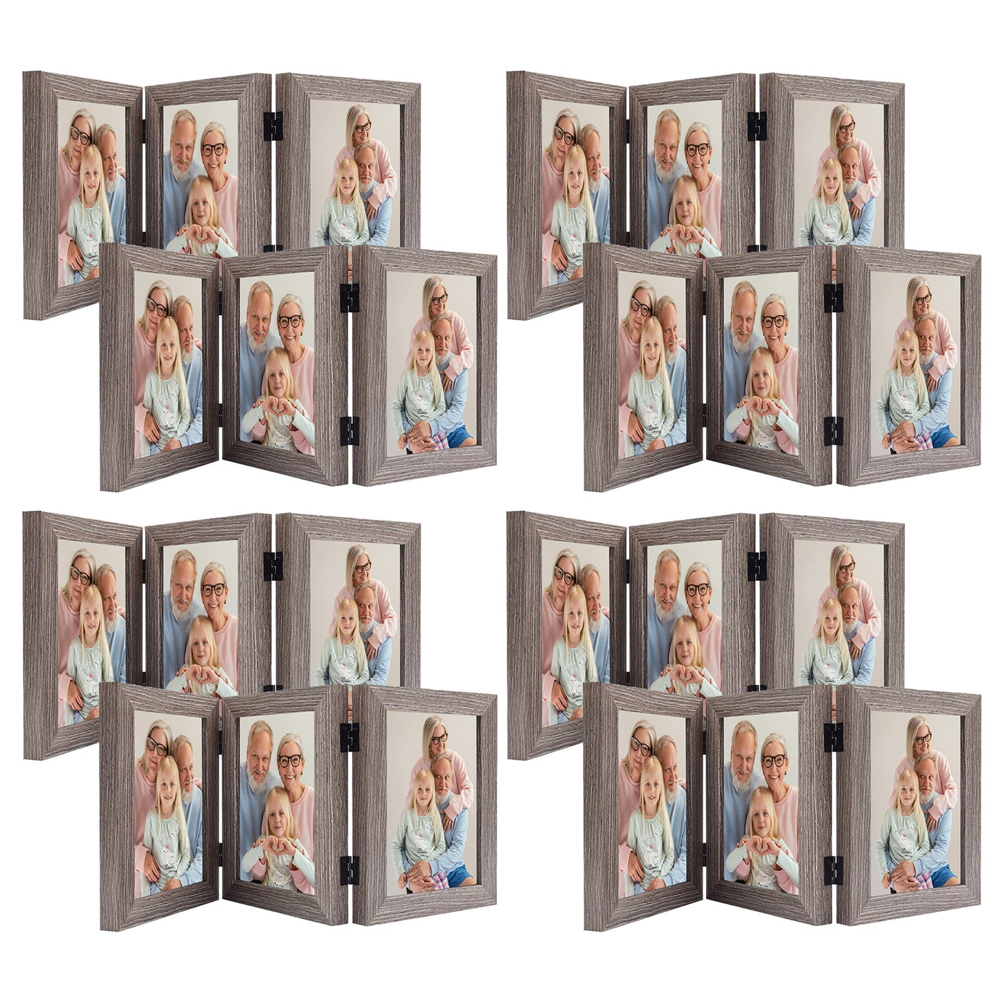 Clearance Grey 5x7 Three Picture Frame Triple Frame (8 Pcs per Box)