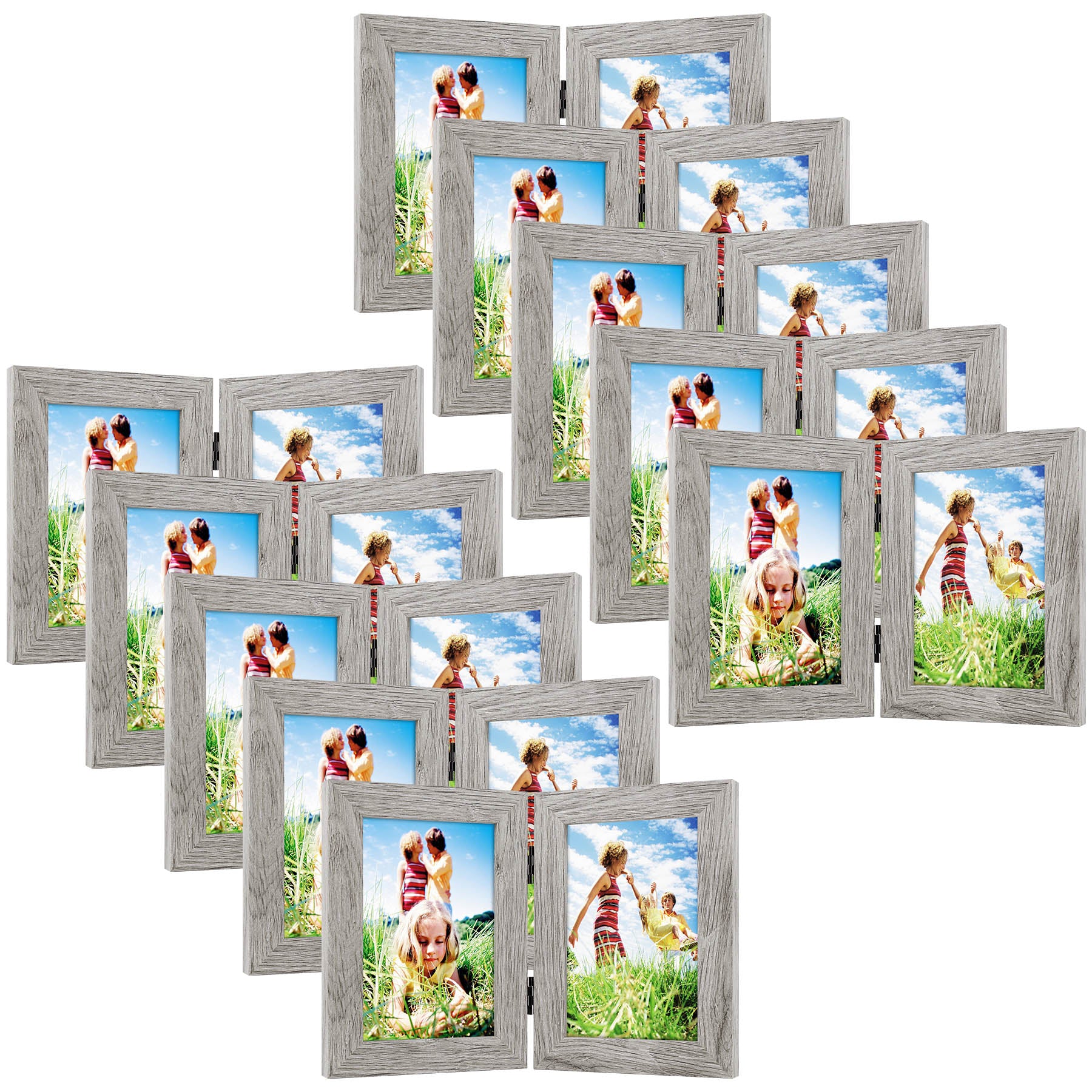 Double Picture Frame For 4x6 Photo Hinged Frames (10 Pcs Per Box)