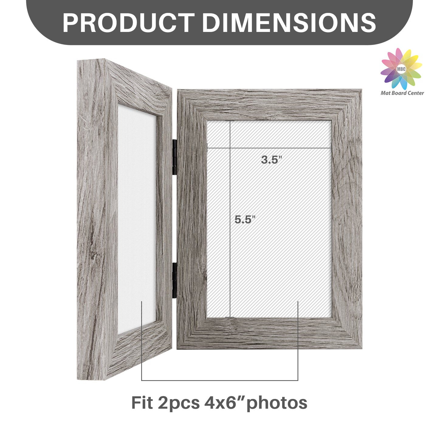 Double Picture Frame For 4x6 Photo Hinged Frames (10 Pcs Per Box)