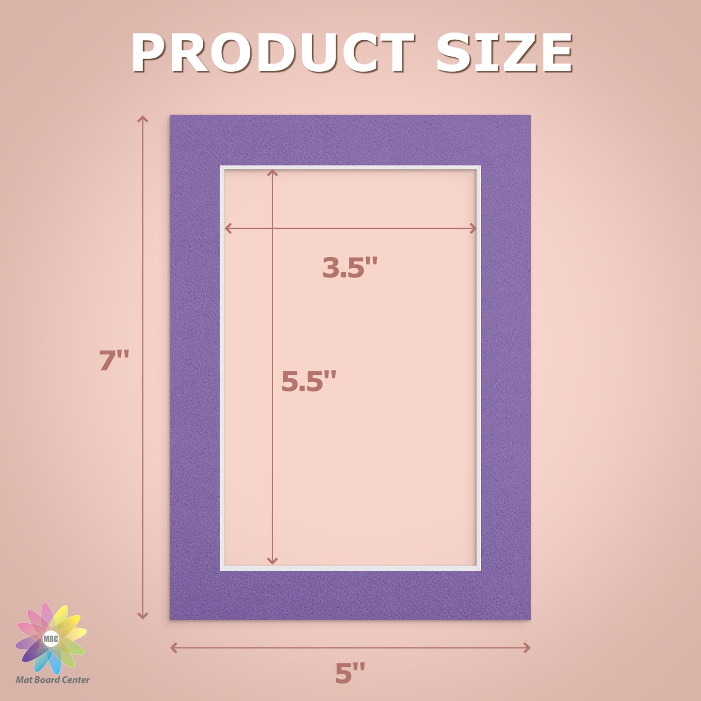 5x7 Mixed Color Mats For 4x6 Picture-Pack of 25
