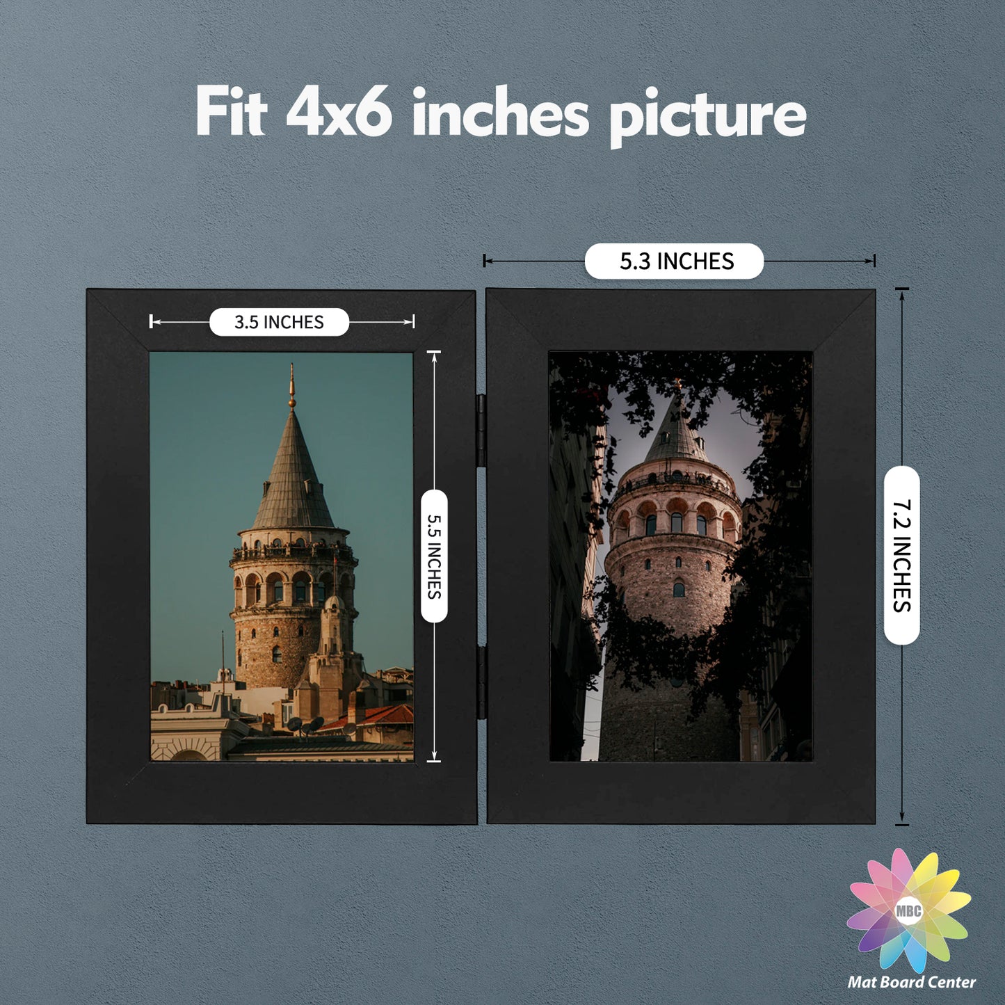 Clearance Double Picture Frame For 4x6 Photo Hinged Frames (10 Pcs Per Box)