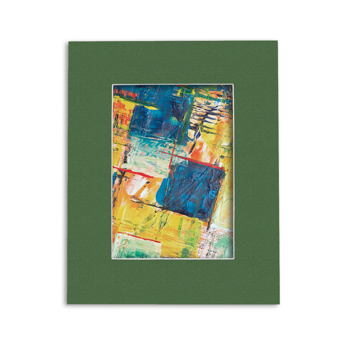 8x10 Economy Pre-Cut Mat Board-Pack of 25 5x7 (4.5x6.5 exact opening) N131 Basque Green