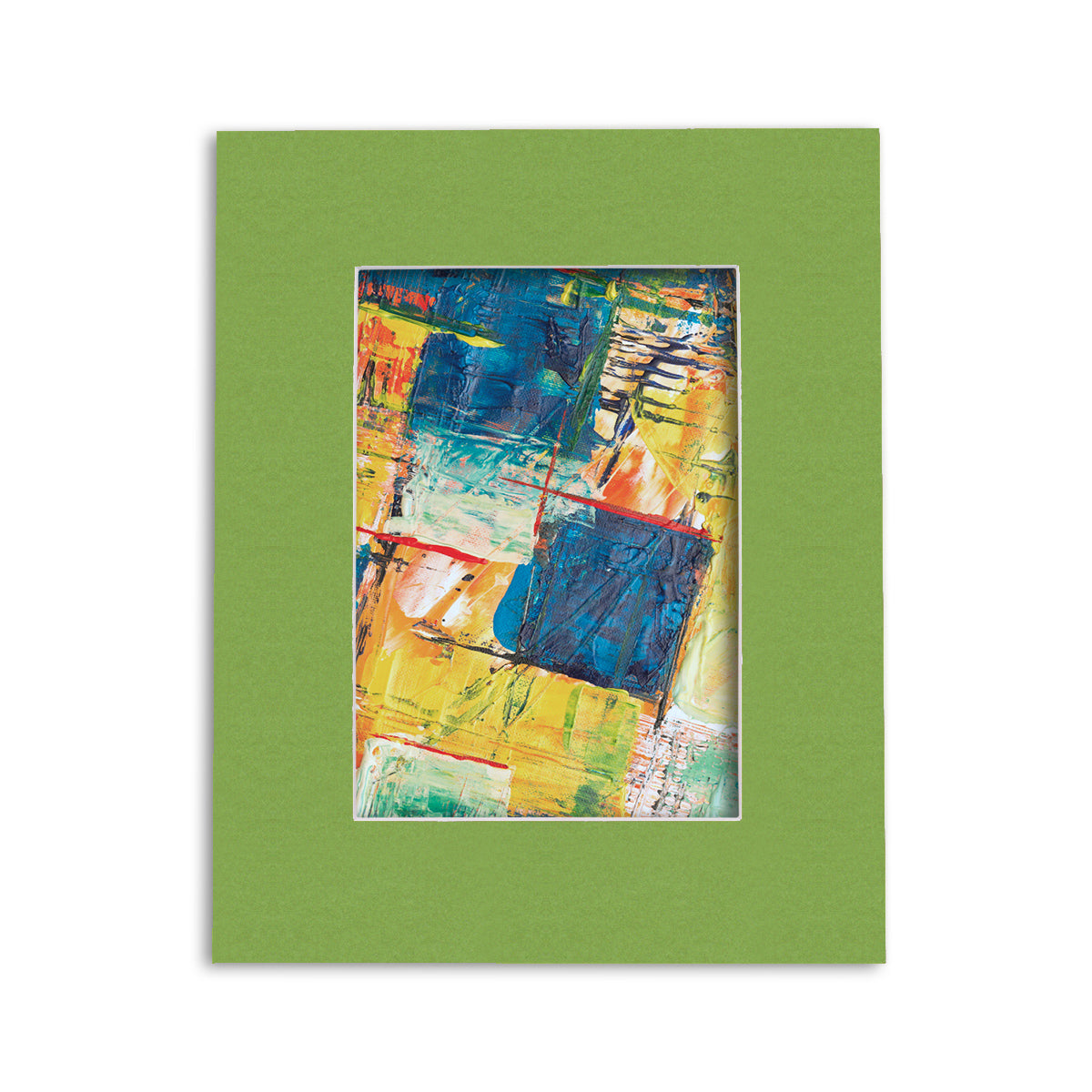 8x10 Economy Pre-Cut Mat Board-Pack of 25 5x7 (4.5x6.5 exact opening) N163 Organic Green