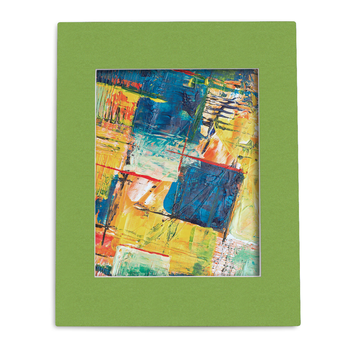 11x14 Whitecore Pre-Cut Mat Board - Pack of 100 N163 Organic Green 8x10 (7.5x9.5 exact opening)