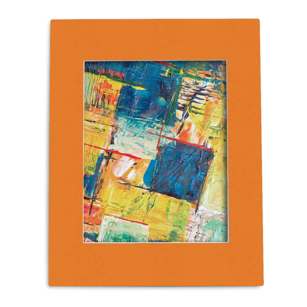 11x14 Whitecore Pre-Cut Mat Board - Pack of 25 N178 Orange 8x10 (7.5x9.5 exact opening)