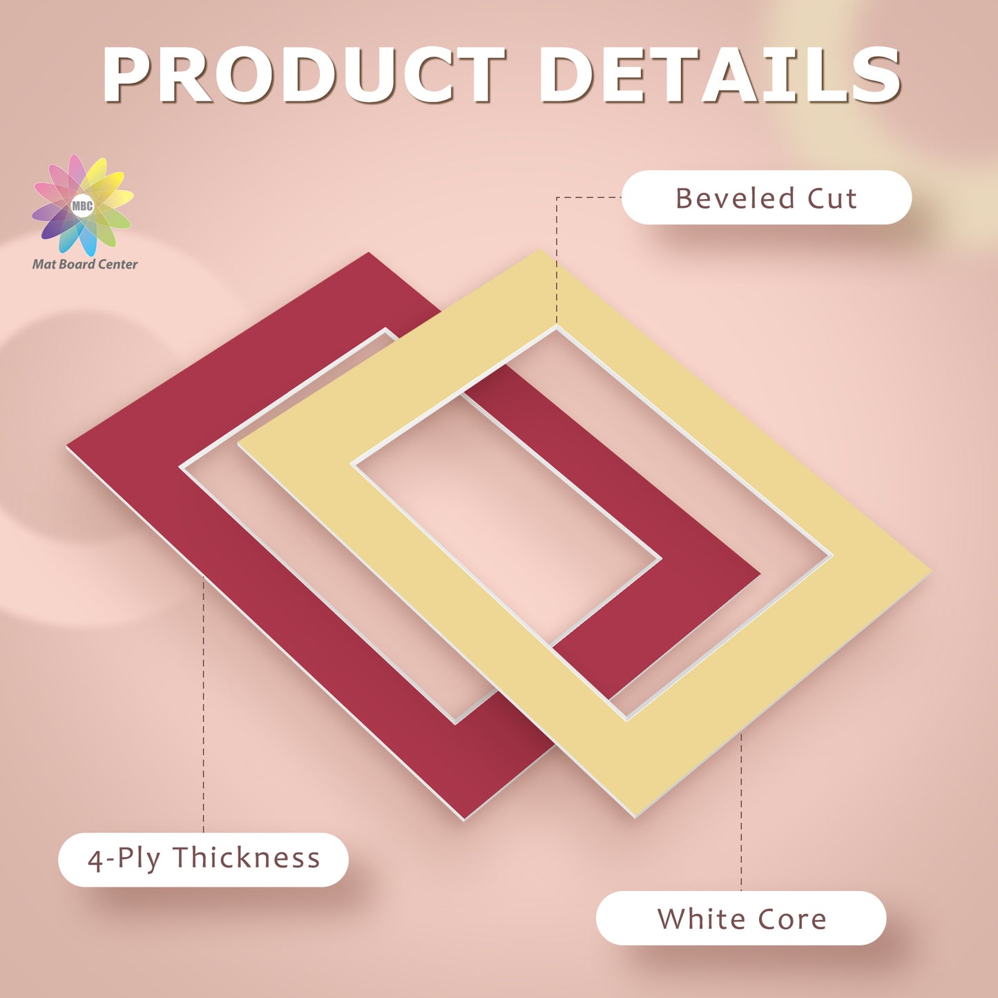 5x7 Mixed Color Mats For 4x6 Picture-Pack of 50