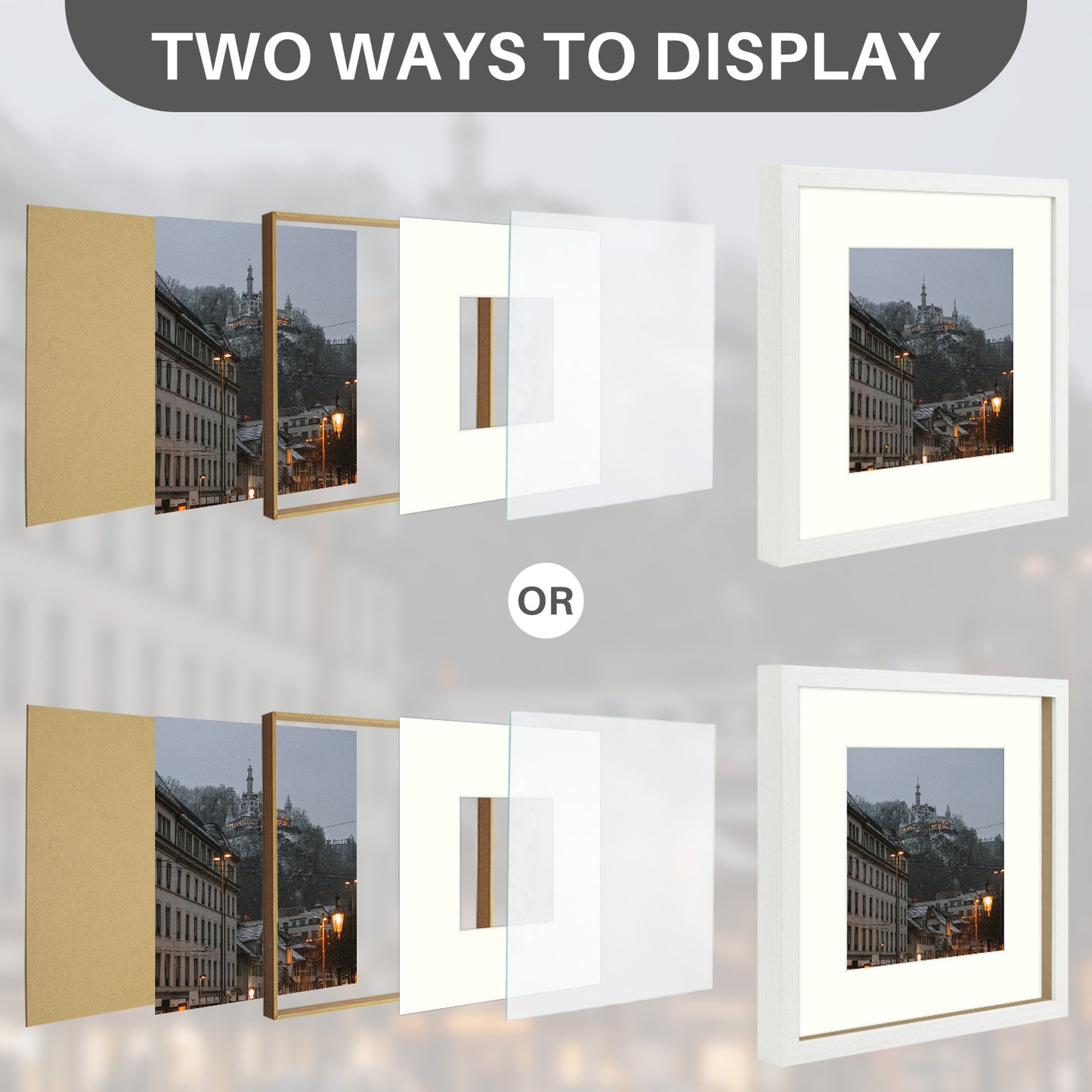 BOGO 12x12 Picture Frame for 8x8 Photo(8 Pcs Per Box)