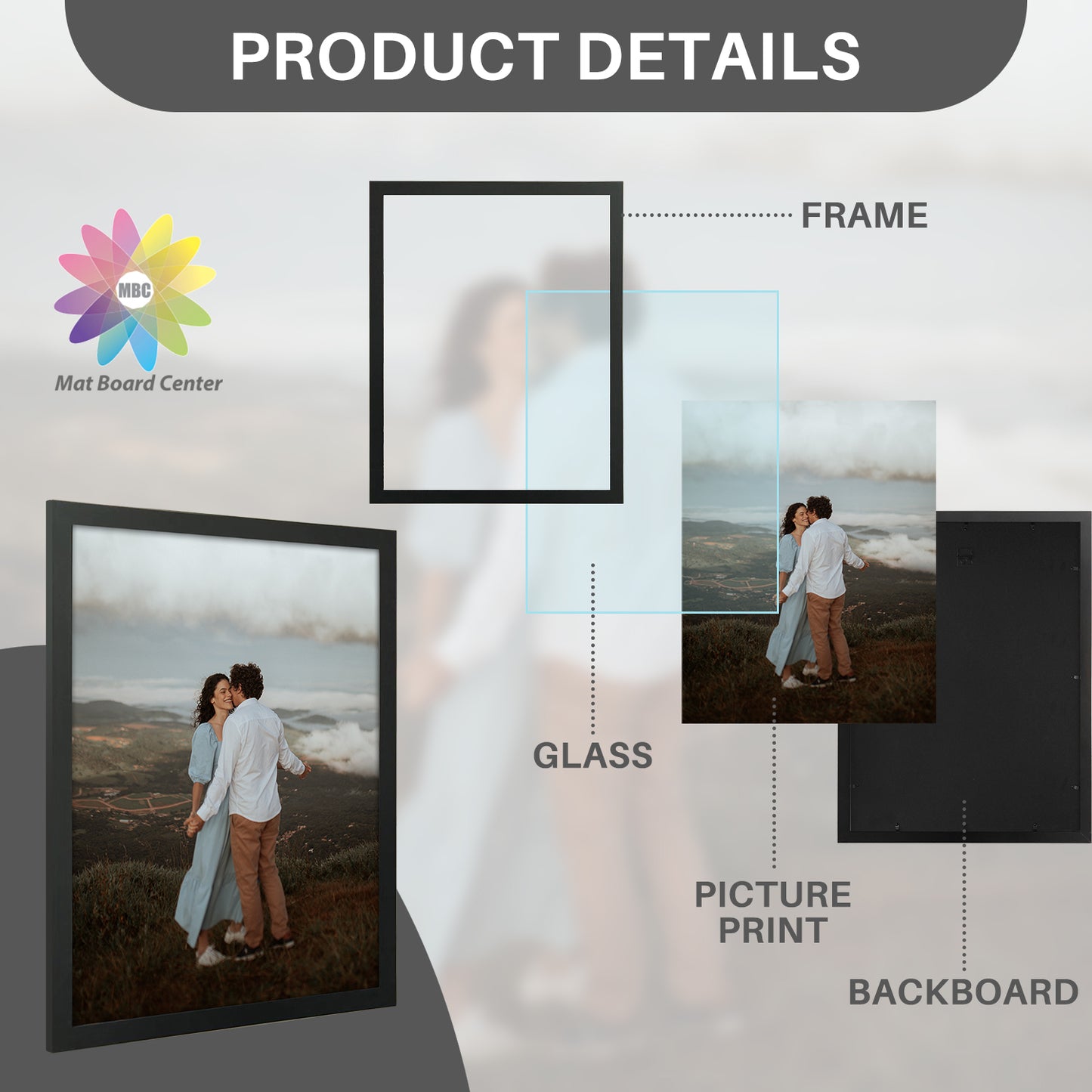 BOGO 18x24 Picture Frame Black (8 Pcs Per Box)