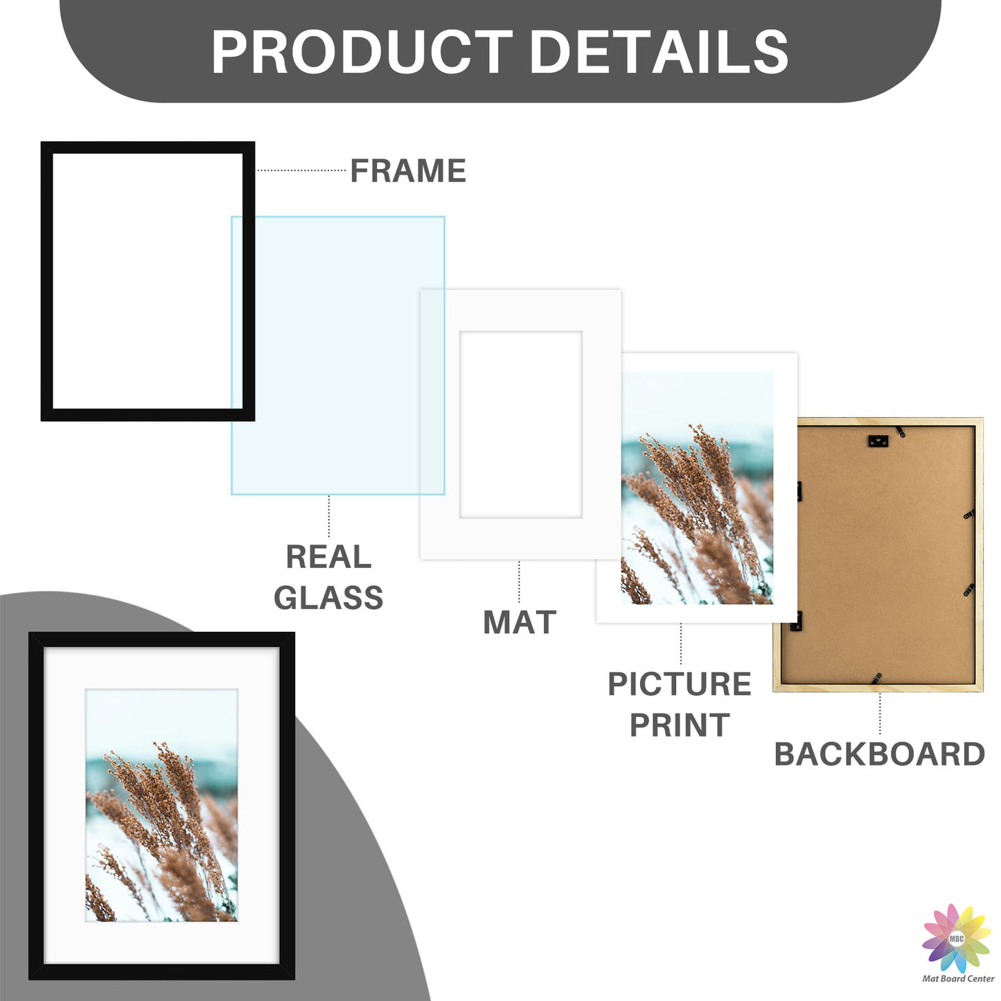 12x16 Wood Frame for 8x12 Picture (8 Pcs per Box)