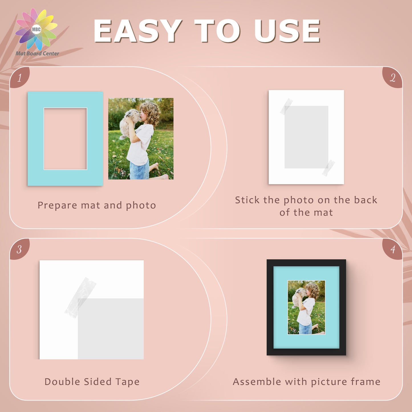 8x10 Mixed Color Mats For 5x7 Picture-Pack of 20