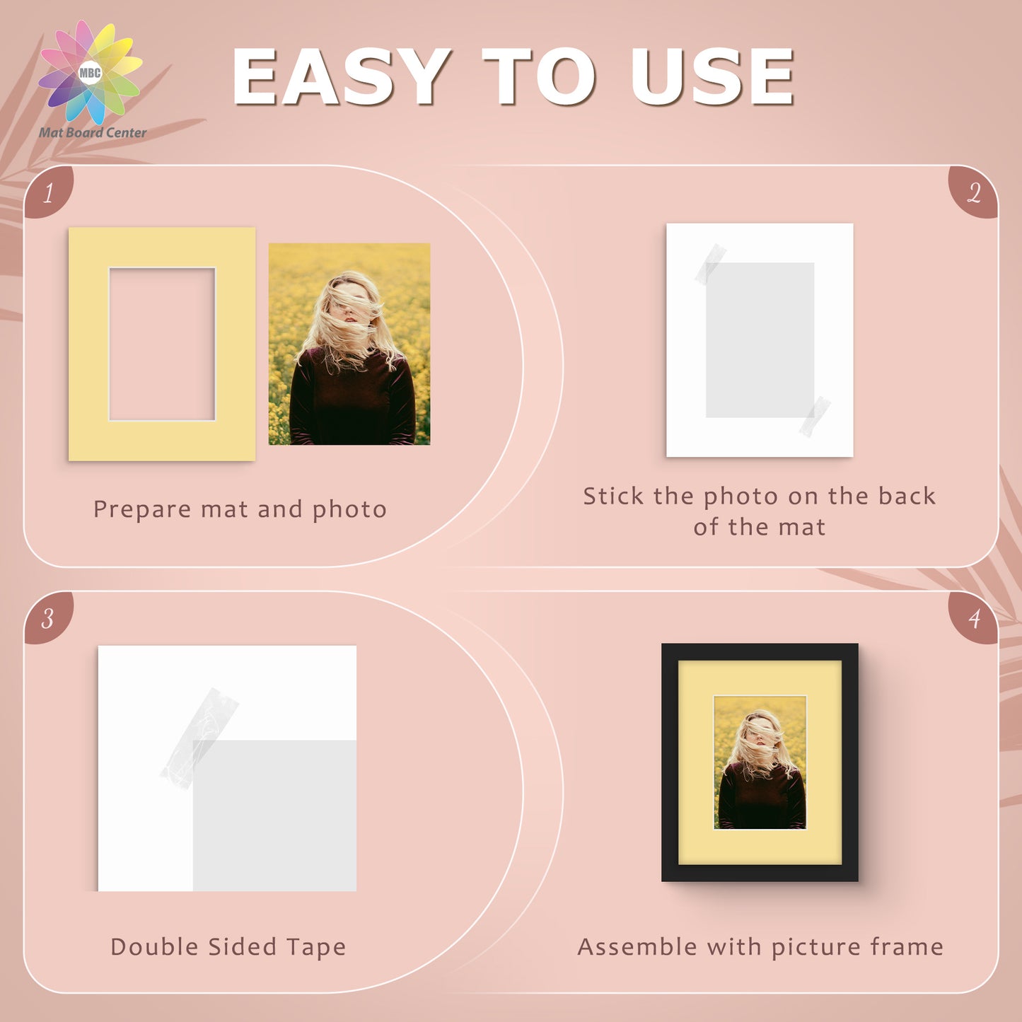 8x10 Mixed Color Mats For 5x7 Picture-Pack of 25