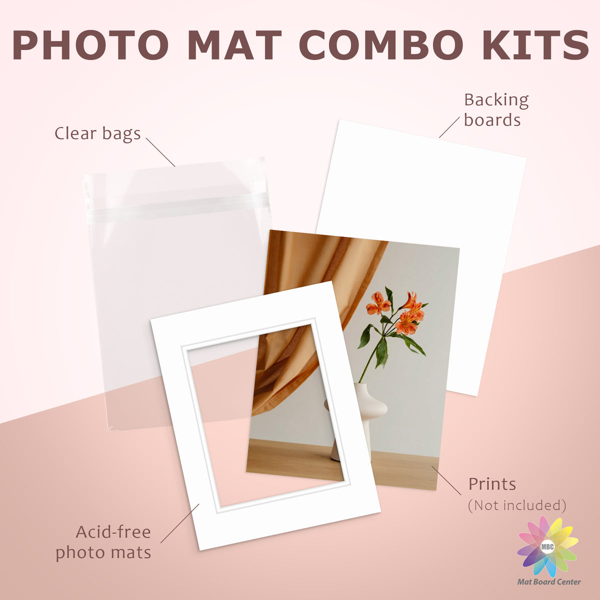 10 Pack 11x14 Double Mat For 8x10 Photos + Backing + Bag
