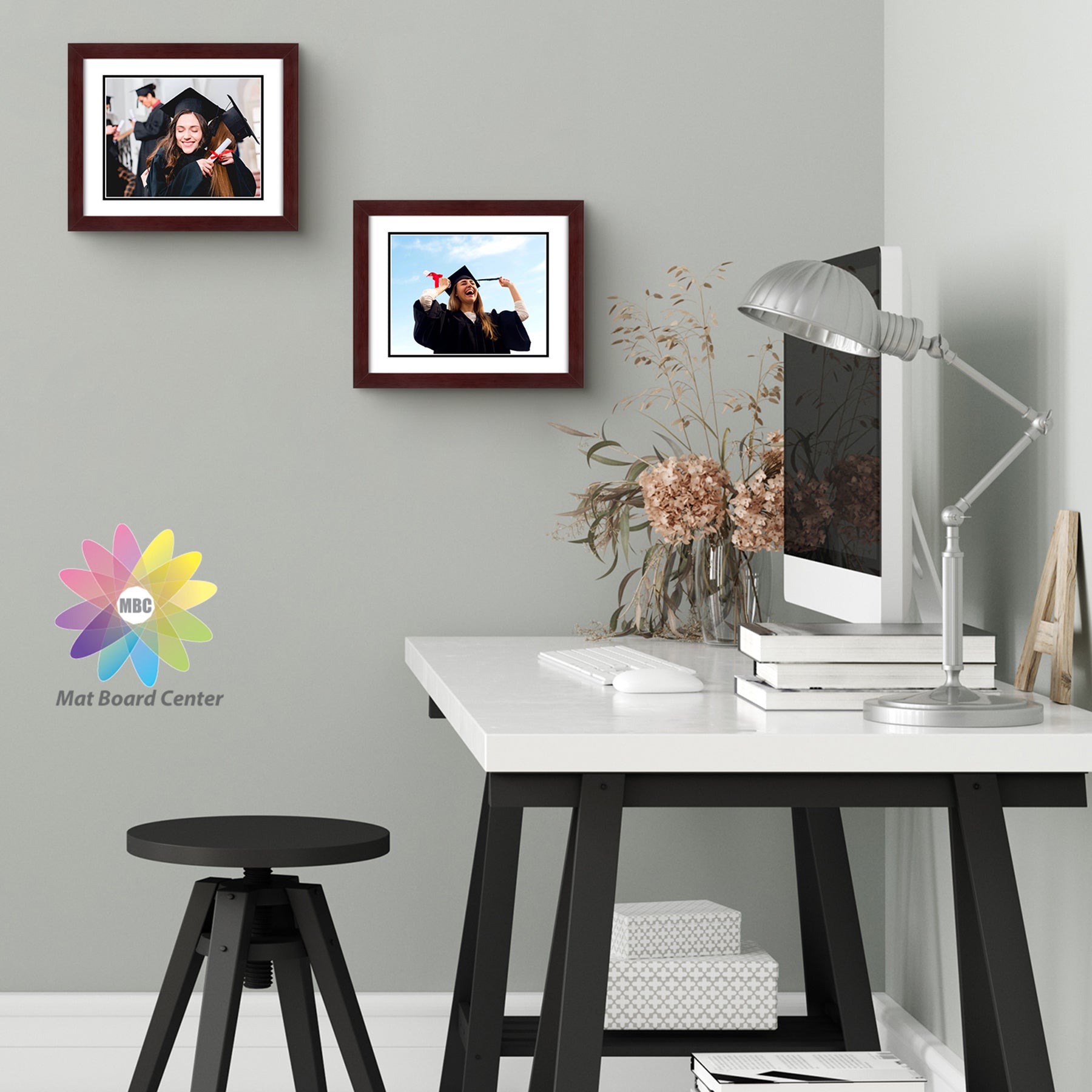 Cadre Photo 11x14 – Finition Ornée Dorée, Avec Mat Blanc Pour Photo 8x10 Et Verre (neuf)
