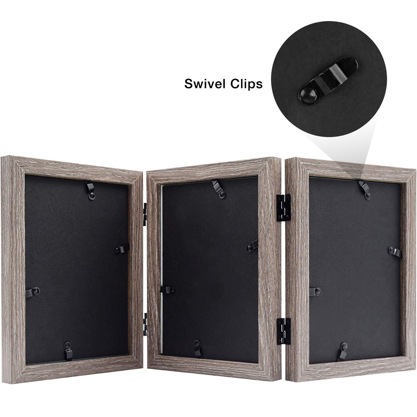 Clearance Grey 5x7 Three Picture Frame Triple Frame (8 Pcs per Box)