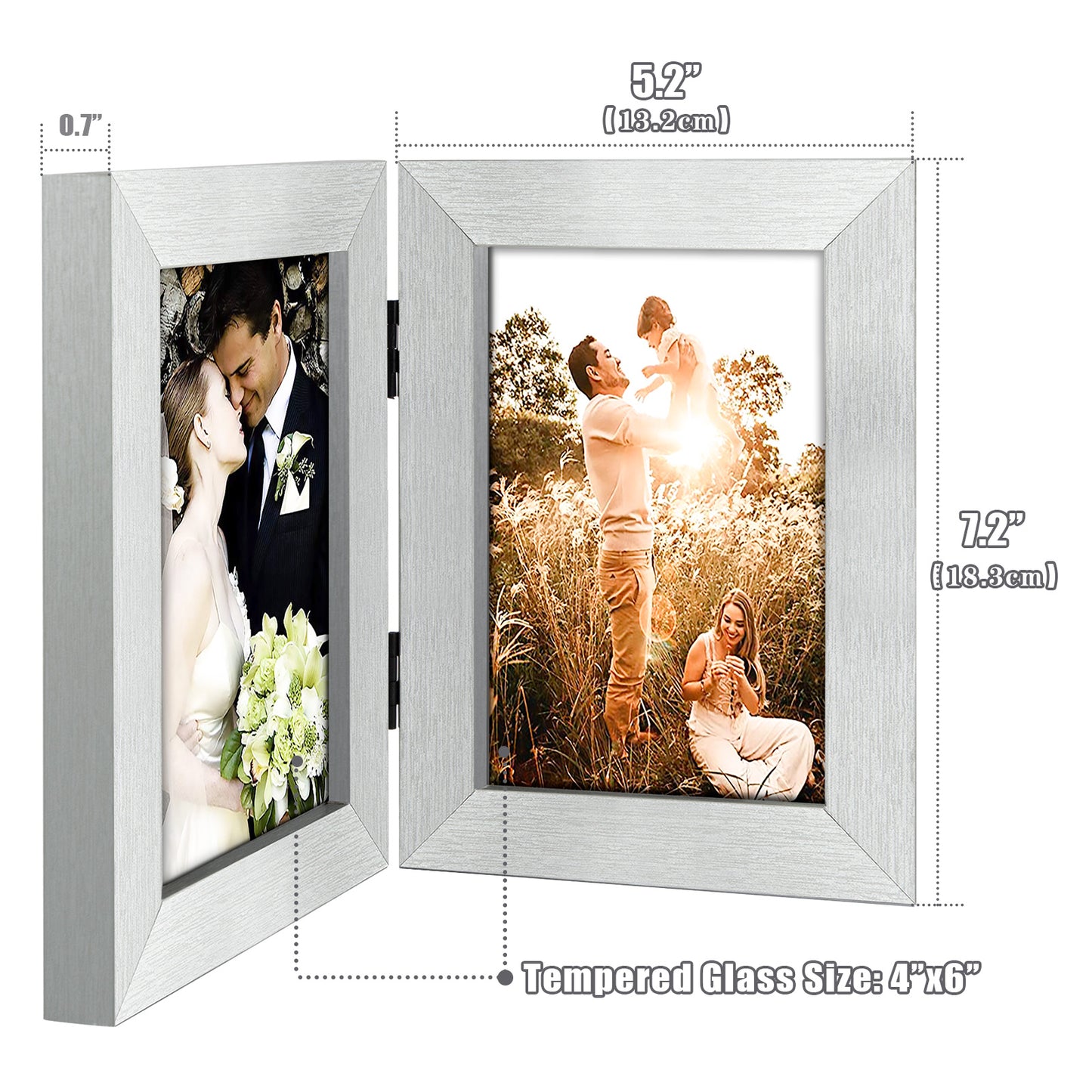 Clearance Double Picture Frame For 4x6 Photo Hinged Frames (10 Pcs Per Box)