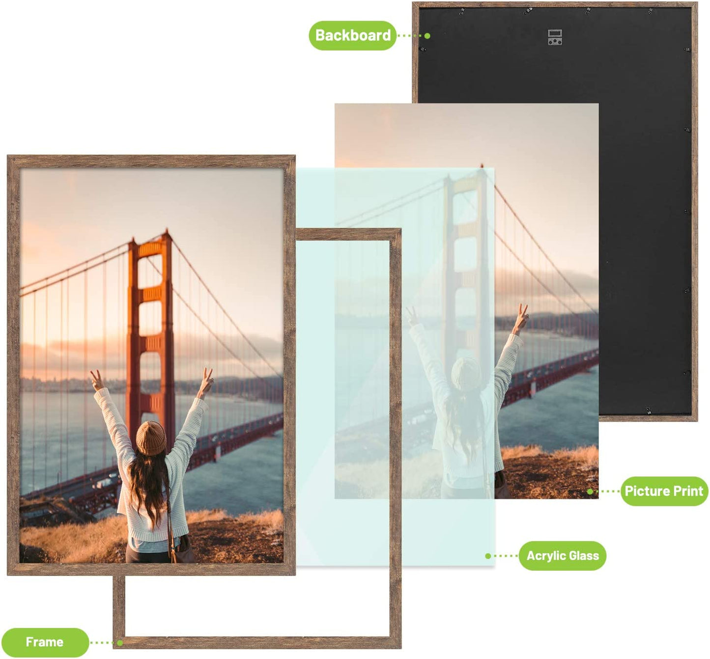 BOGO 24x36 Picture Frame Brown (6 Pcs Per Box)