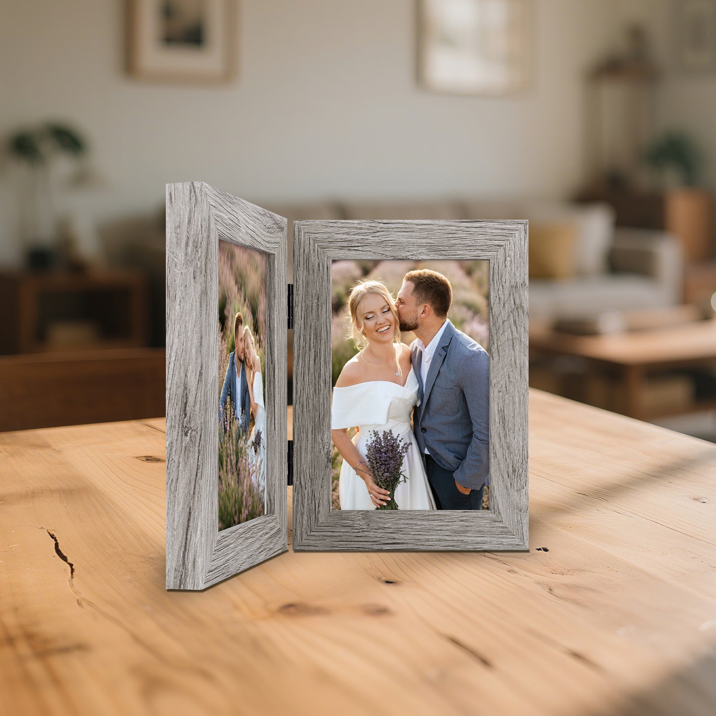 Double Picture Frame For 4x6 Photo Hinged Frames (10 Pcs Per Box)