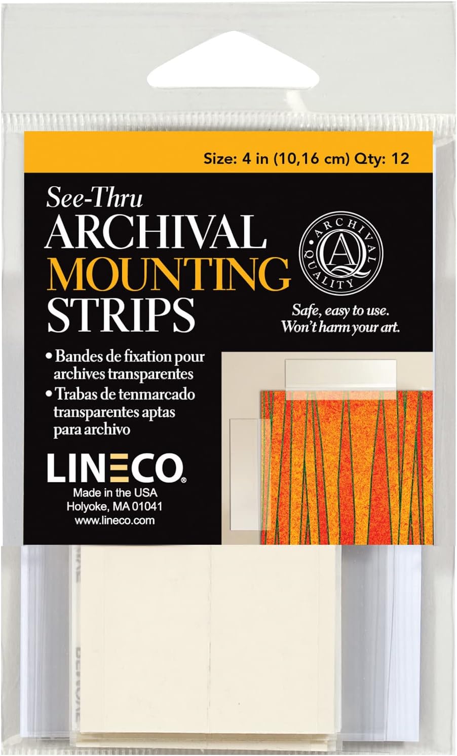 Lineco Archival Mounting Strips Archival Strips 4 in. (12 PKG)