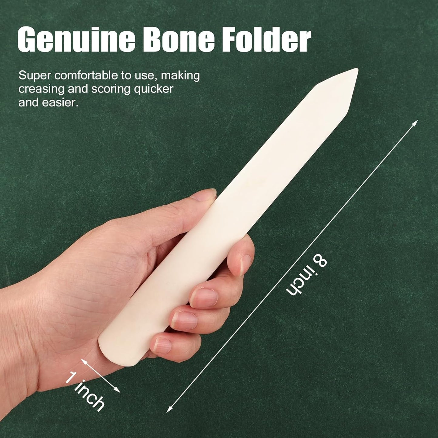 Lineco Genuine Bone Folder Large Large 8" x 1", Great use for Scoring, Folding and Creasing Paper, Scrapbooking, Bookbinding, Cards, Paper Crafts, DIY. Perfect for Leather, Handmade Crafts