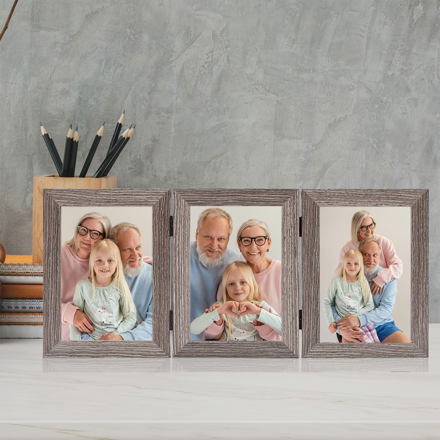 Clearance Grey 5x7 Three Picture Frame Triple Frame (8 Pcs per Box)
