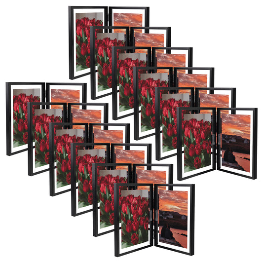 6x8 Floating Frame, Double Hinged Metal Frame Displays Any Size Photo up to 6 by 8 (12 Pcs Per Box)